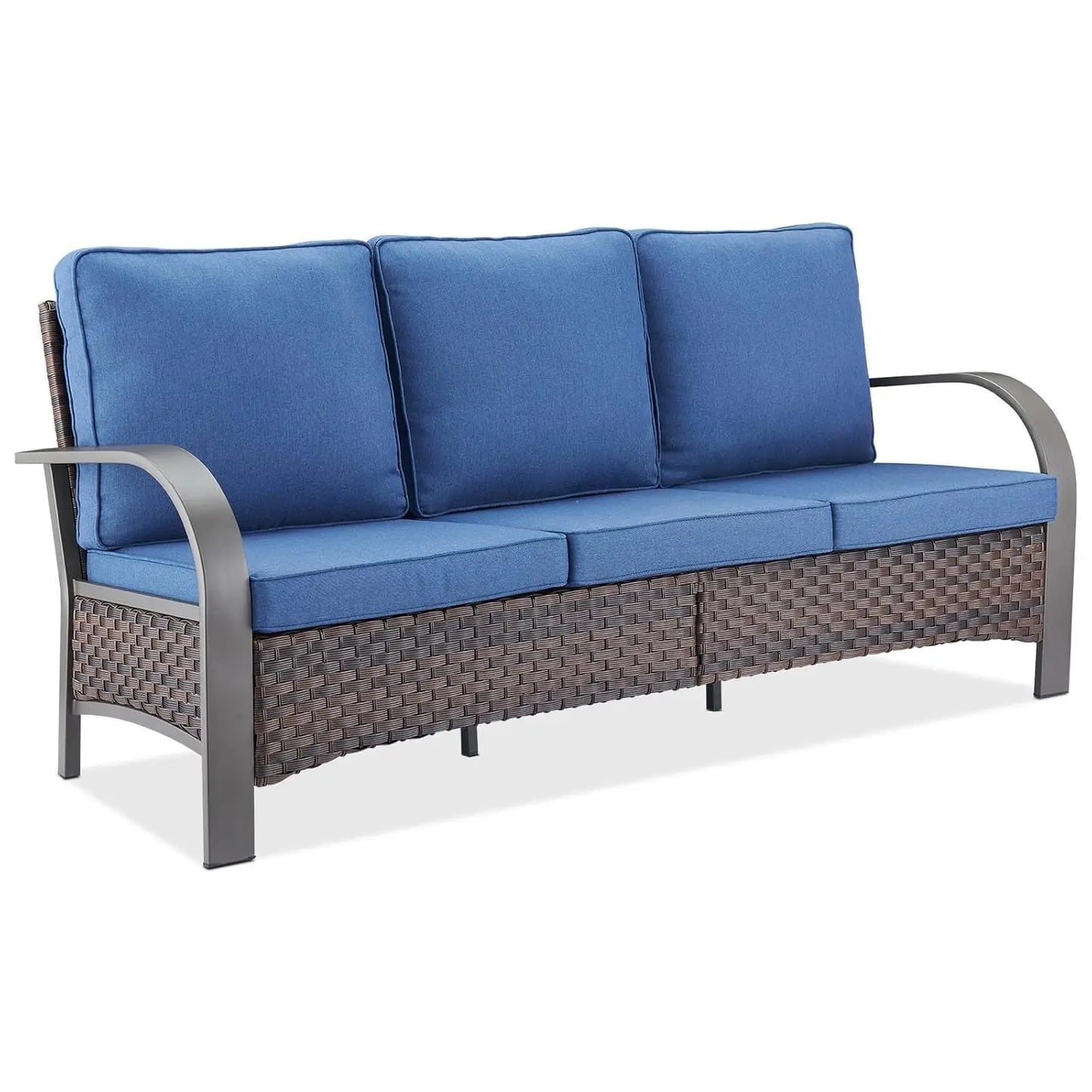 Outdoor Patio Couch - 1000 LBS Weight Capacity Wicker Couch Outdoor Furniture with Deep Seat Hight Backrest 3, Customized