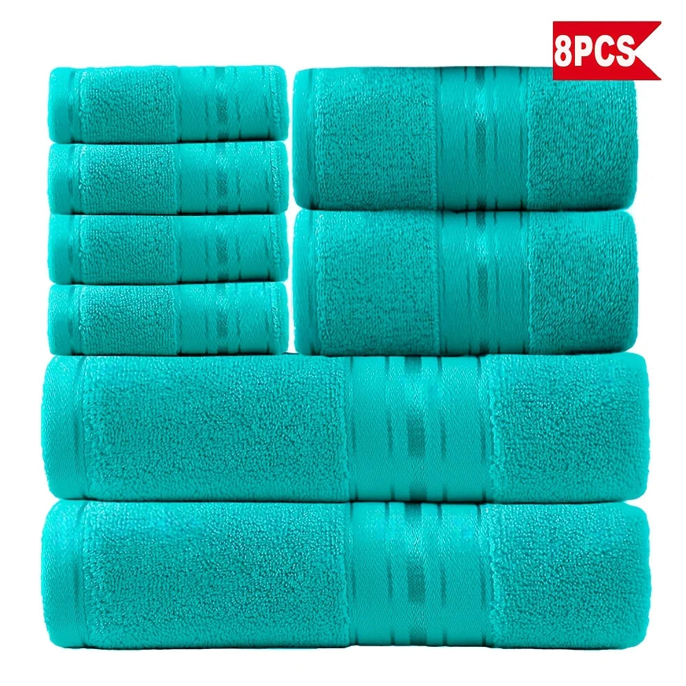 100 Cotton Towel Set 8 Pieces For Bathroom And Spa
