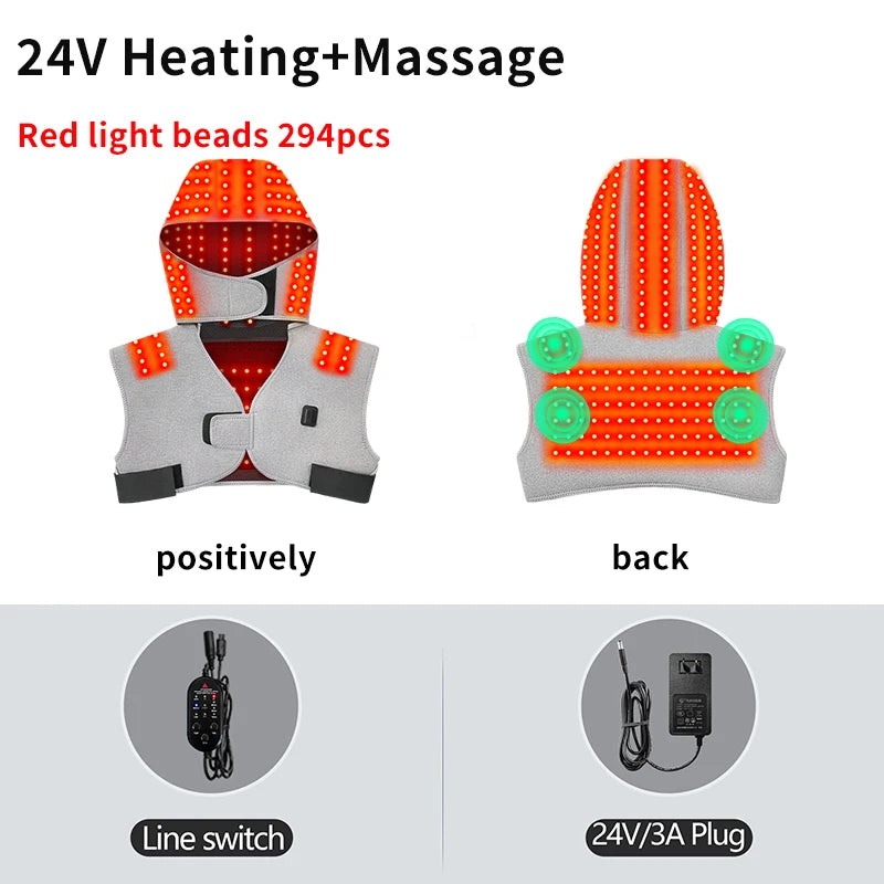 Choice Red Light 660nm Heated Vest And Massage Shawl For Joint Relief