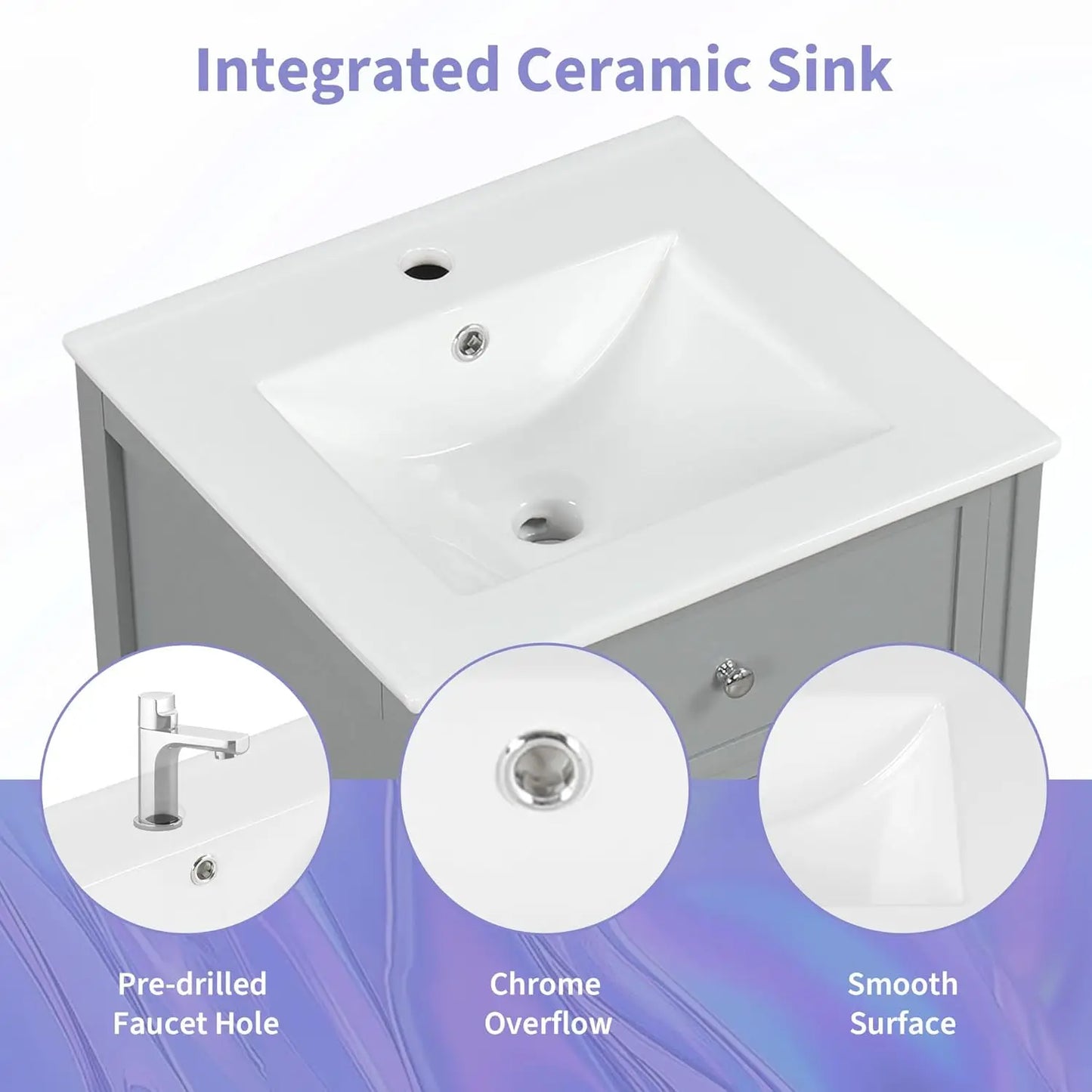20-inch Bathroom Vanity with Sink Combo Set, Free Standing Bath Vanity Cabinet with Soft Closing Door and Storage, Customized