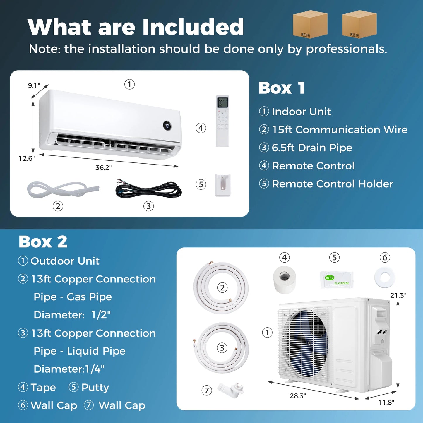 18000 BTU Mini Split Air Conditioner & Heater, 208/ 230V 18. 1 SEER2 Wifi Enabled
