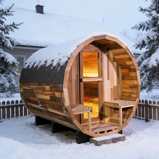 Outdoor Red Cedar Solid Wood Sauna Room Dry Sauna With Panoramic Windows