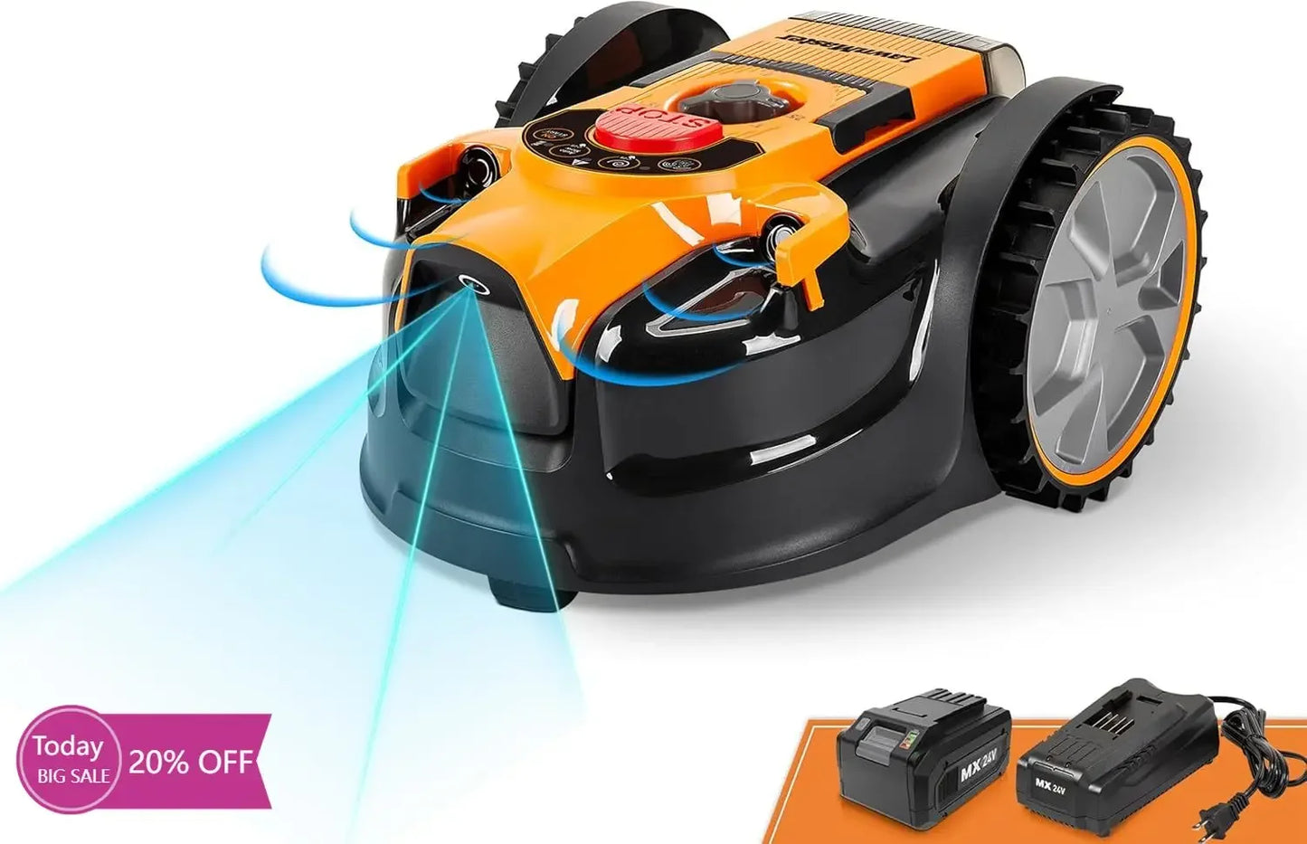 XMSJ Perimeter Wire Free Robot Lawn Mower With Optical Navigation