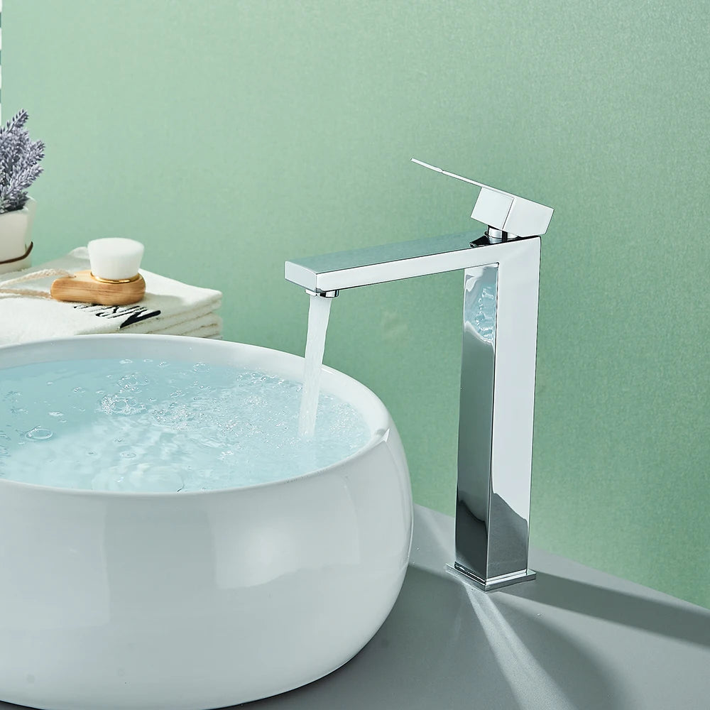 Matte Black Bathroom Basin Faucet Stainless Steel Cold Hot Mixer Deck Mounted Sink Mixer Tap Bathroom Crane Waterfall Tapware