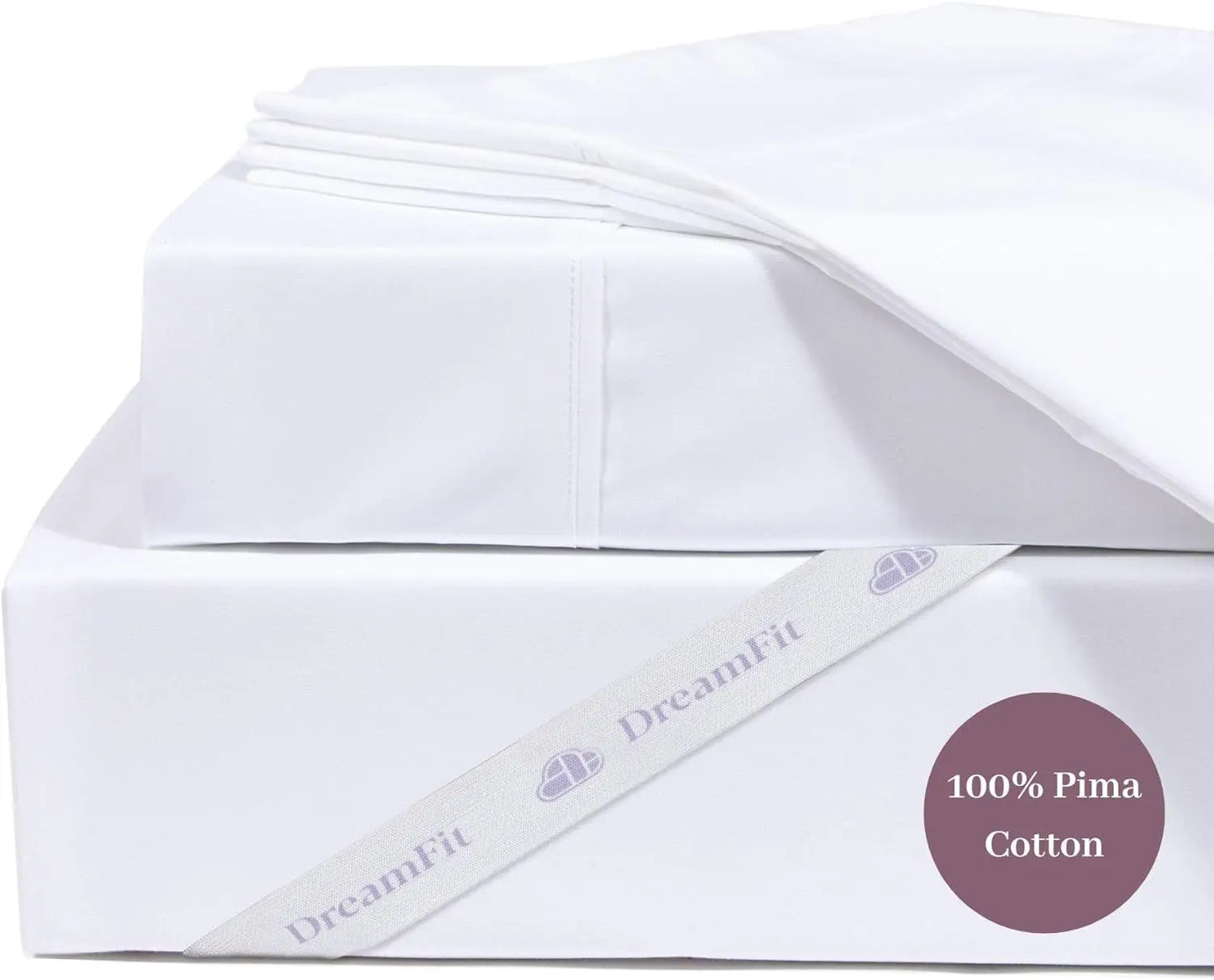 DreamCool 100% Pima Cotton Sheets with Elastic Corner Straps 20 Inch Extra Deep Pocket Crafted in USA Hotel Style Luxury Sheets