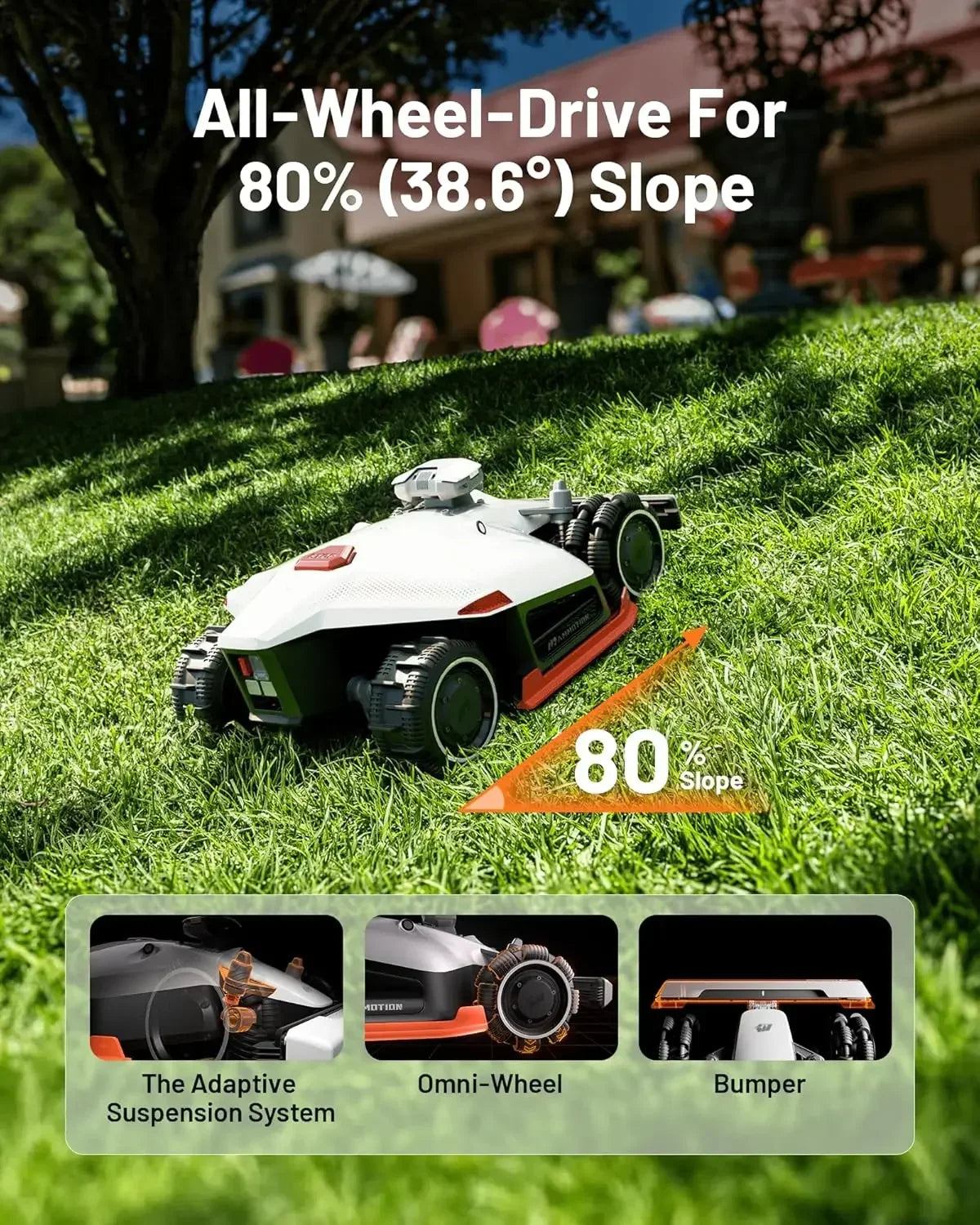2 AWD 3000HX Robot Lawn Mower With 4G Auto Mapping
