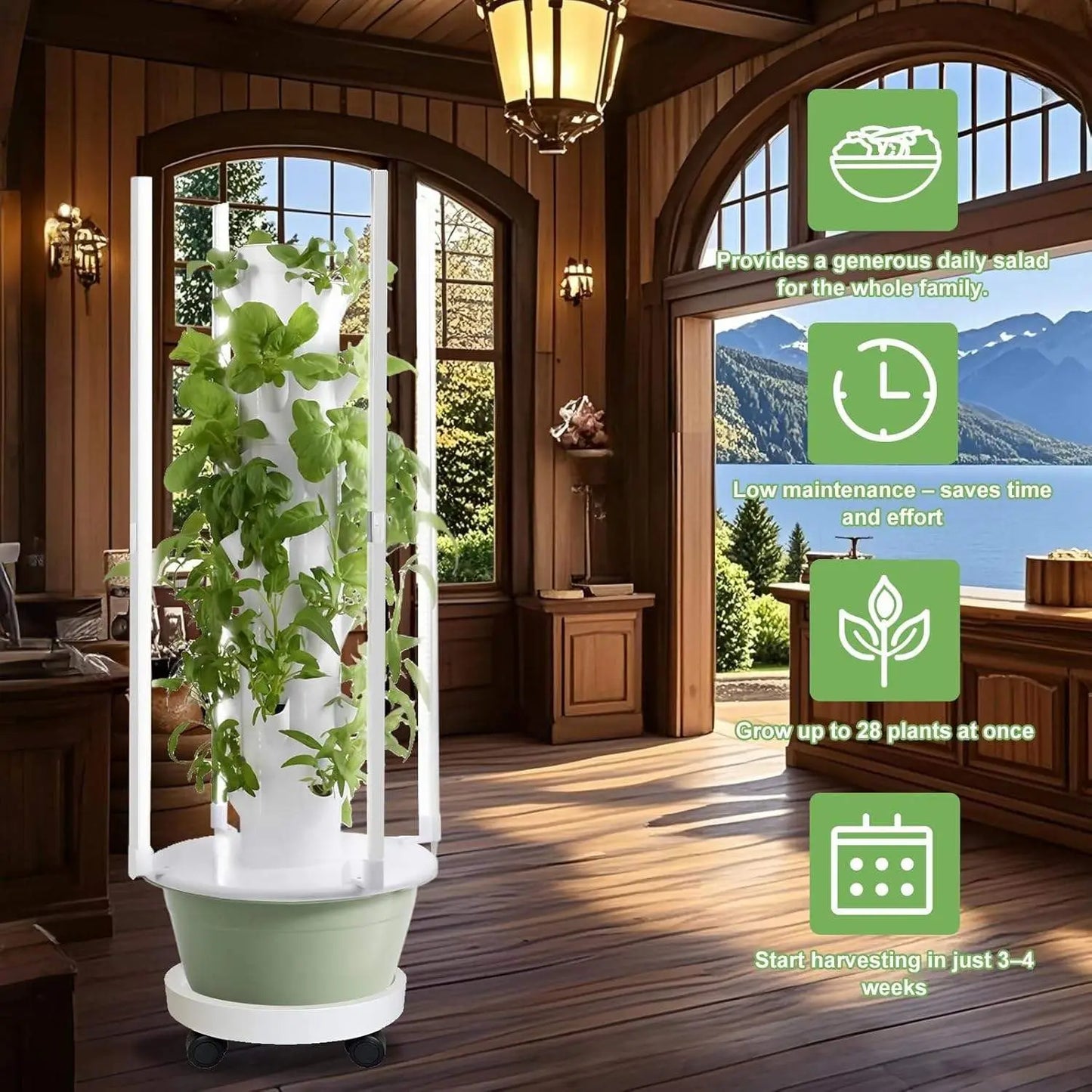 Hydroponic Growing Kit System With LED Grow Lights Indoor