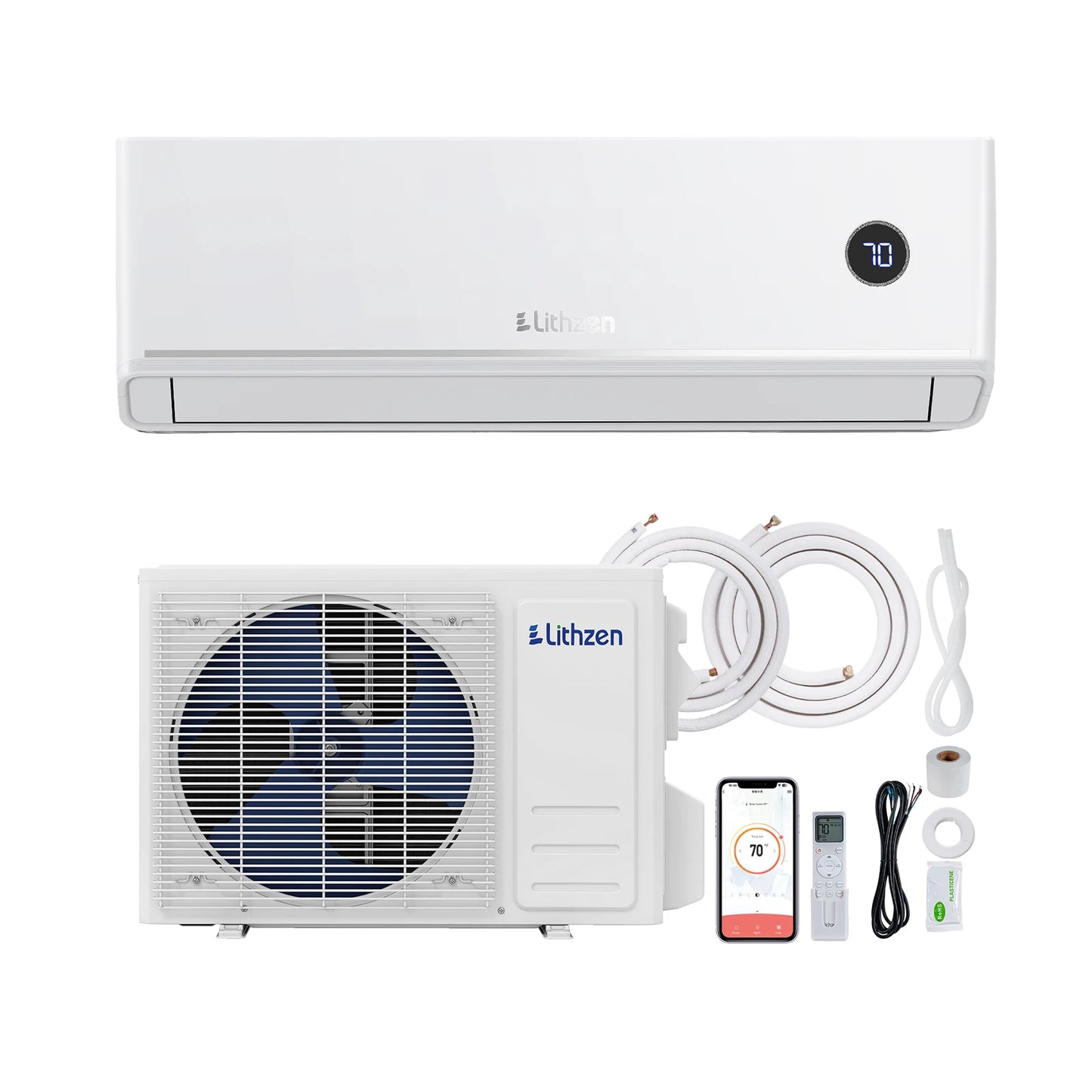 18000 BTU Mini Split Air Conditioner & Heater, 208/ 230V 18. 1 SEER2 Wifi Enabled