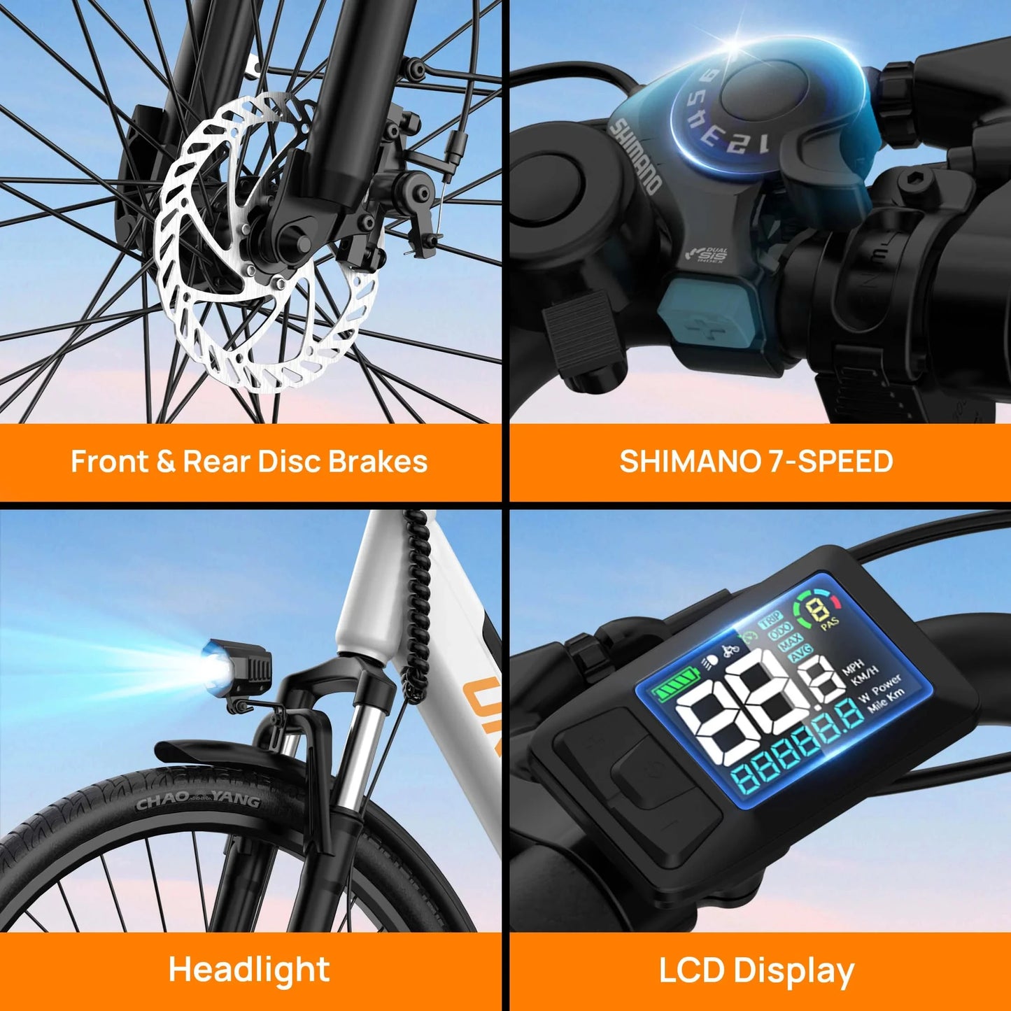 Urlife 750W Carbon Steel Commuter E-Bike With Hydraulic Brakes