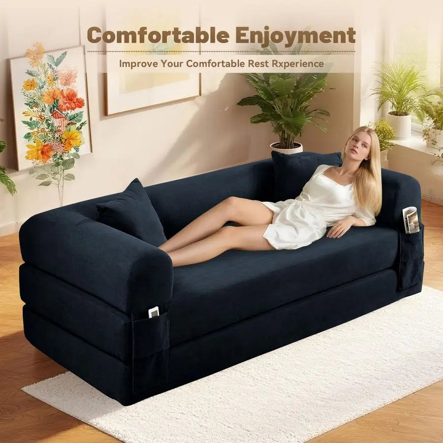 MBVM Convertible Sofa Bed Couch With Storage And Folding Sleeper