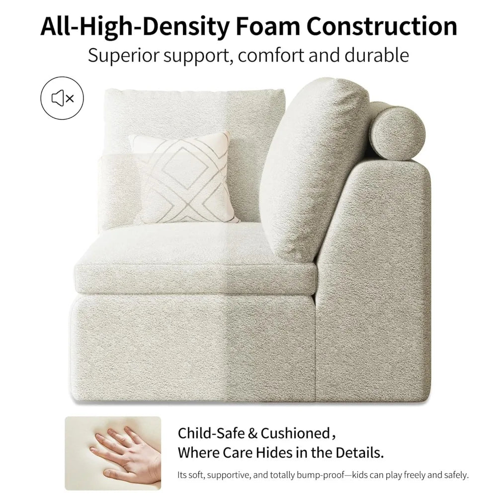 XIAOLANG Modular Sectional Sofa With Deep Seat And 3 Ottomans
