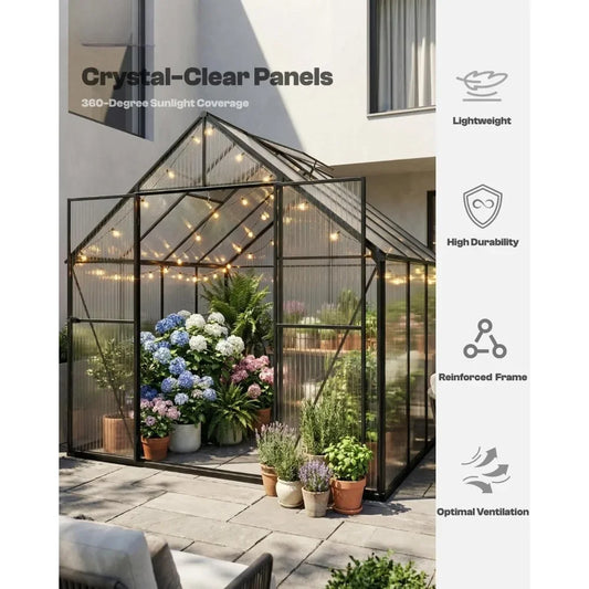 Walk In Polycarbonate Greenhouse Heavy Duty For Backyard Garden