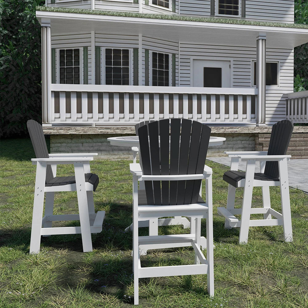 5 PCS Modern Table Chair Set Patio Bar Table with 4 Chairs High Top Outdoor Table Tall Stools For Home Garden Yard Coffee Shop