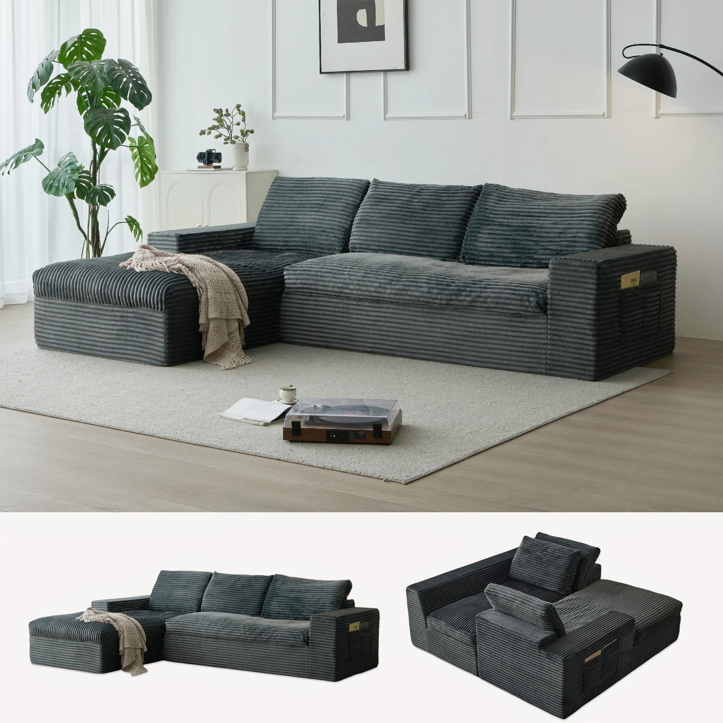 Yeflixvrau Modular Sectional Sofa With Chaise Deep Seat