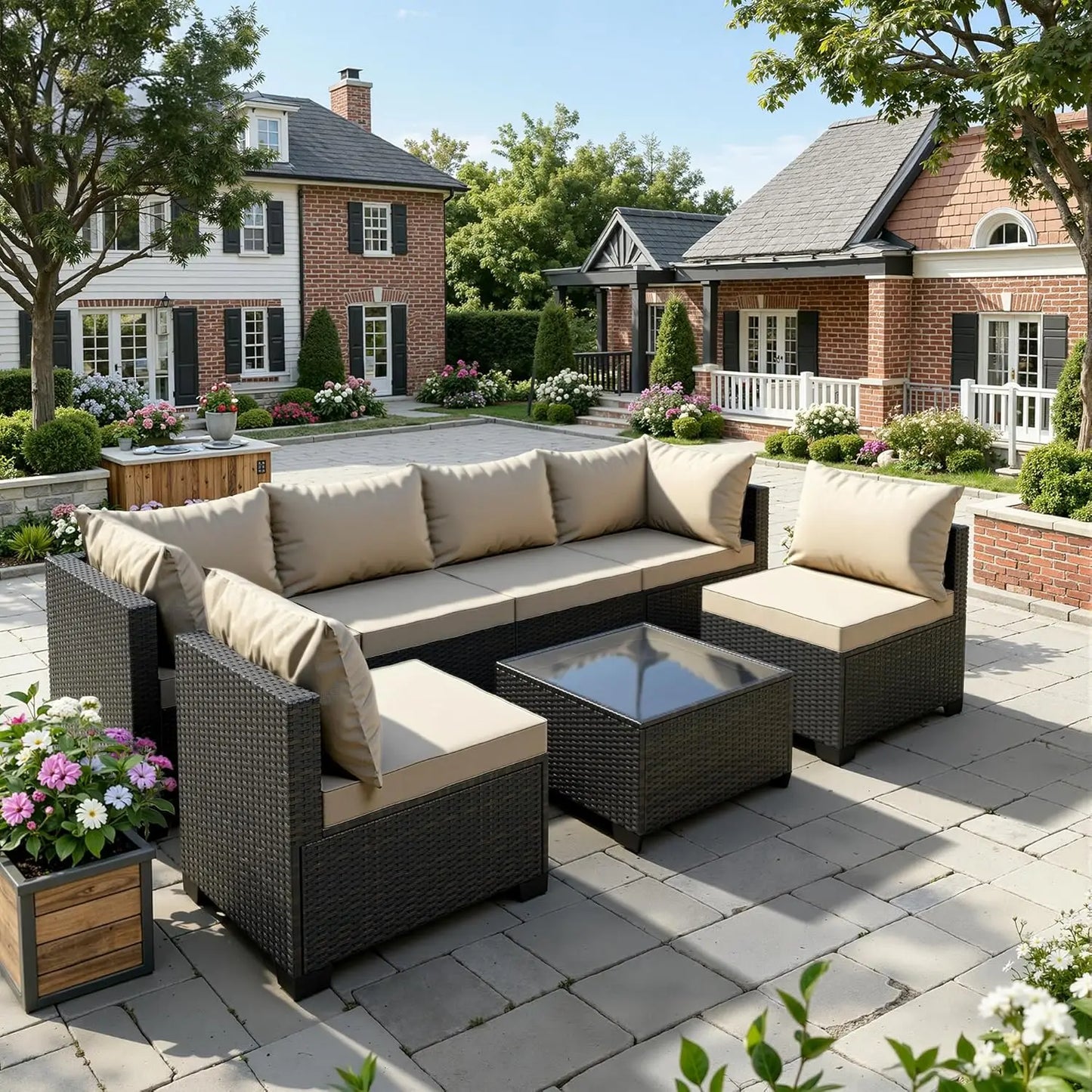 All-Weather Patio Wicker Rattan Modular Outdoor Furniture Set