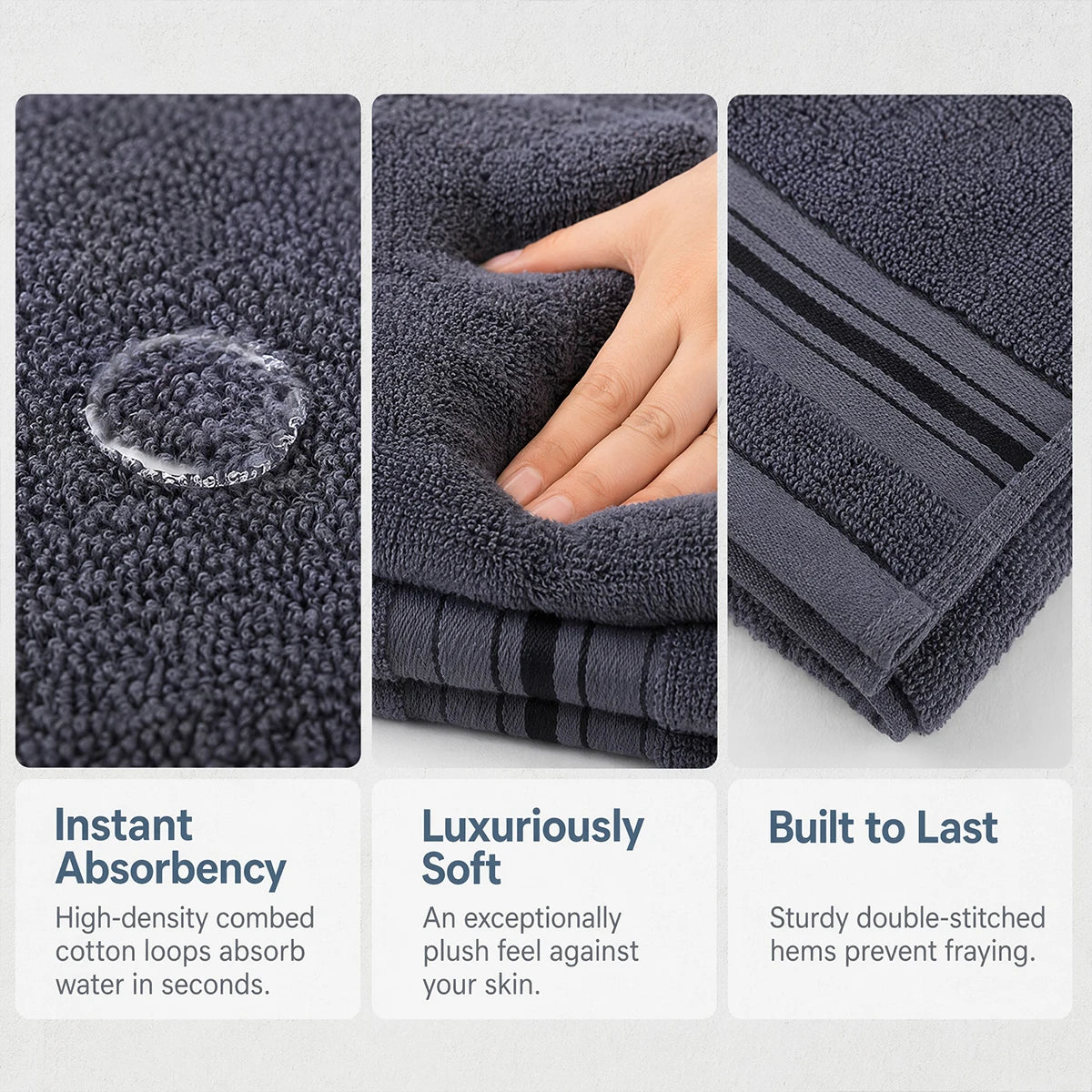 Premium Cotton Towel Set For Bathroom Spa Hotel Luxury Texture
