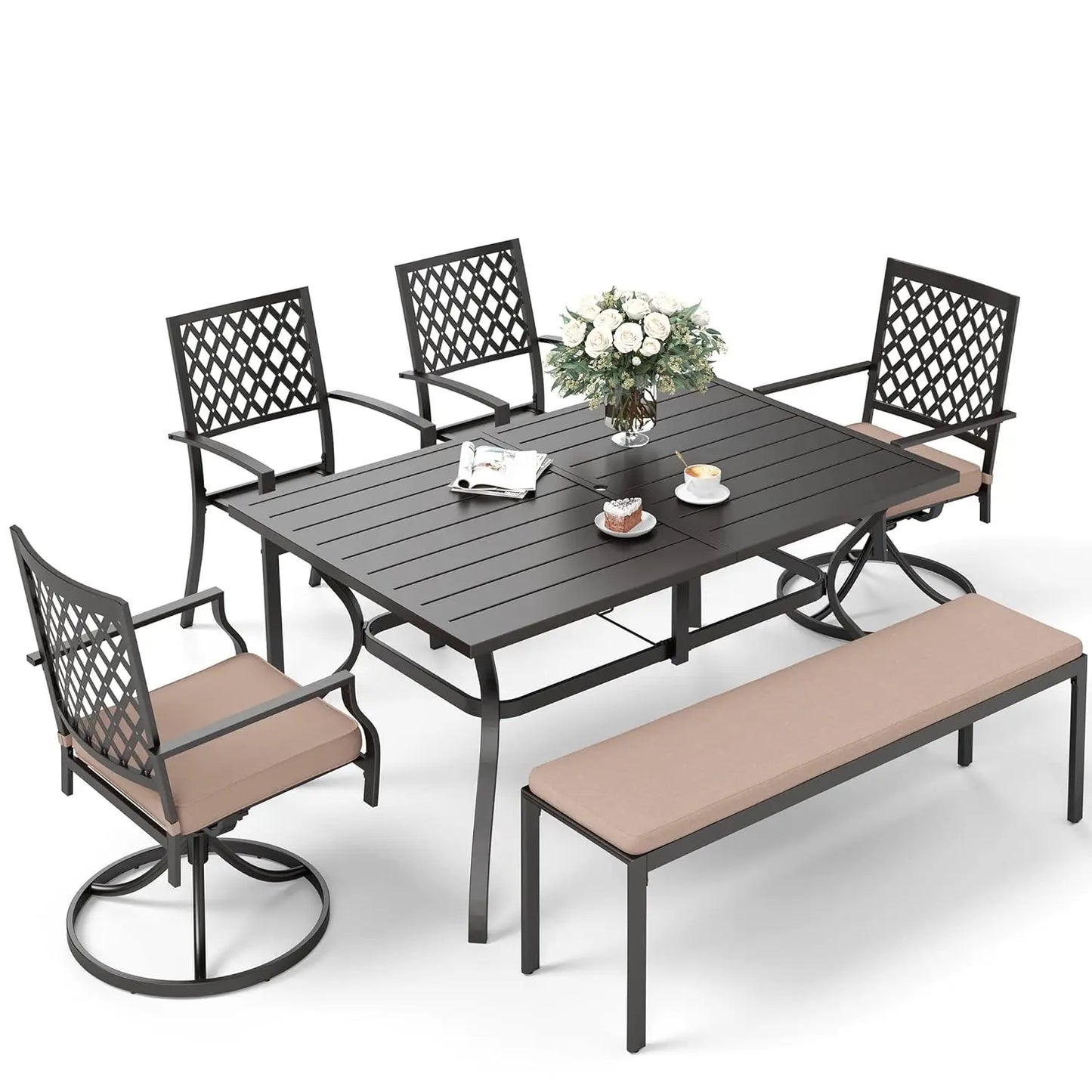 Sunshine Valle Patio Dining Set With Umbrella Hole