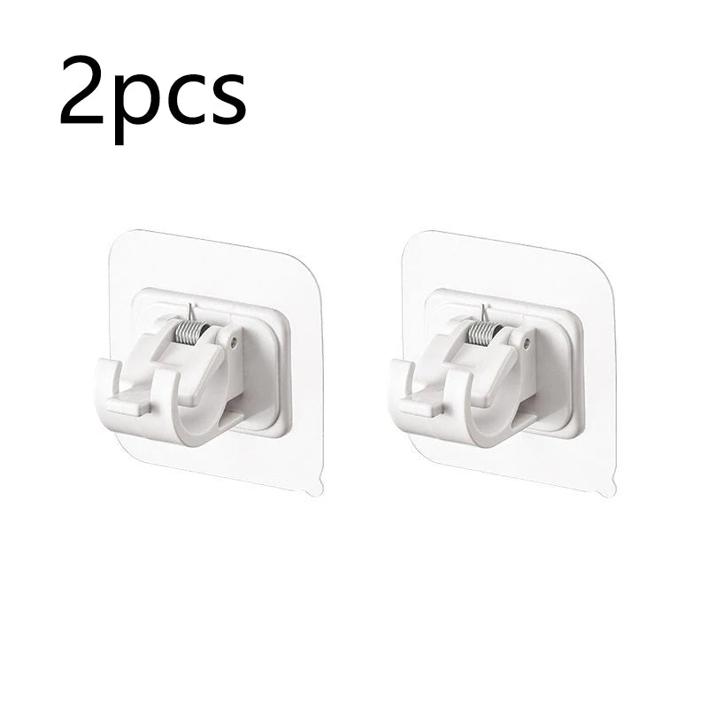 Set of 2/4/8 Self Adhesive Hooks Punch-free Curtain Rod Clip Hook Window Curtains Wall Hanging Holder Household Clamp Fixed Clip