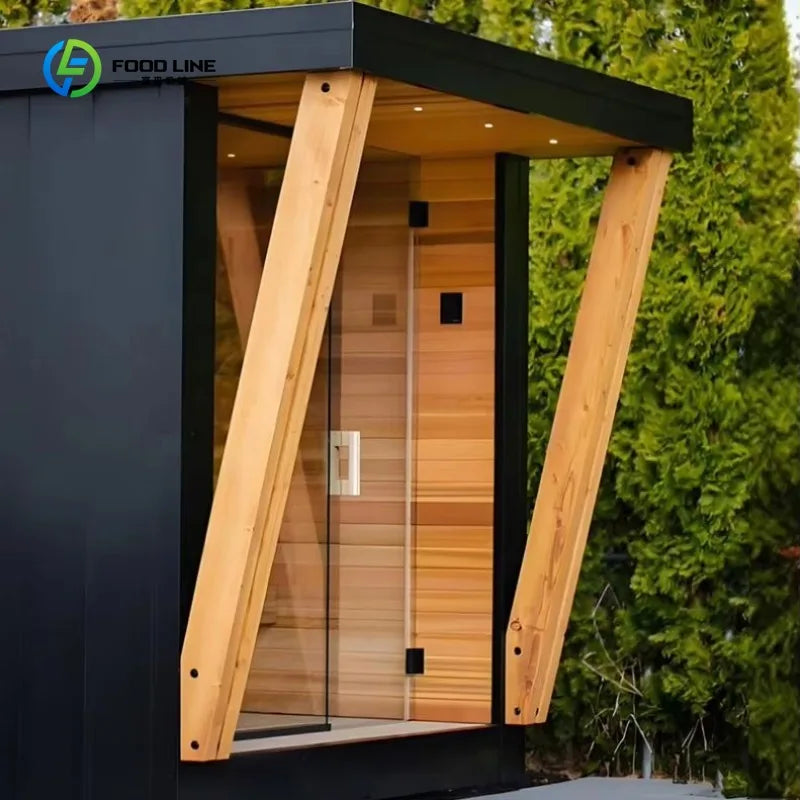 Foodline Outdoor Cedar Hemlock Sauna Room With Electric Steam Heating