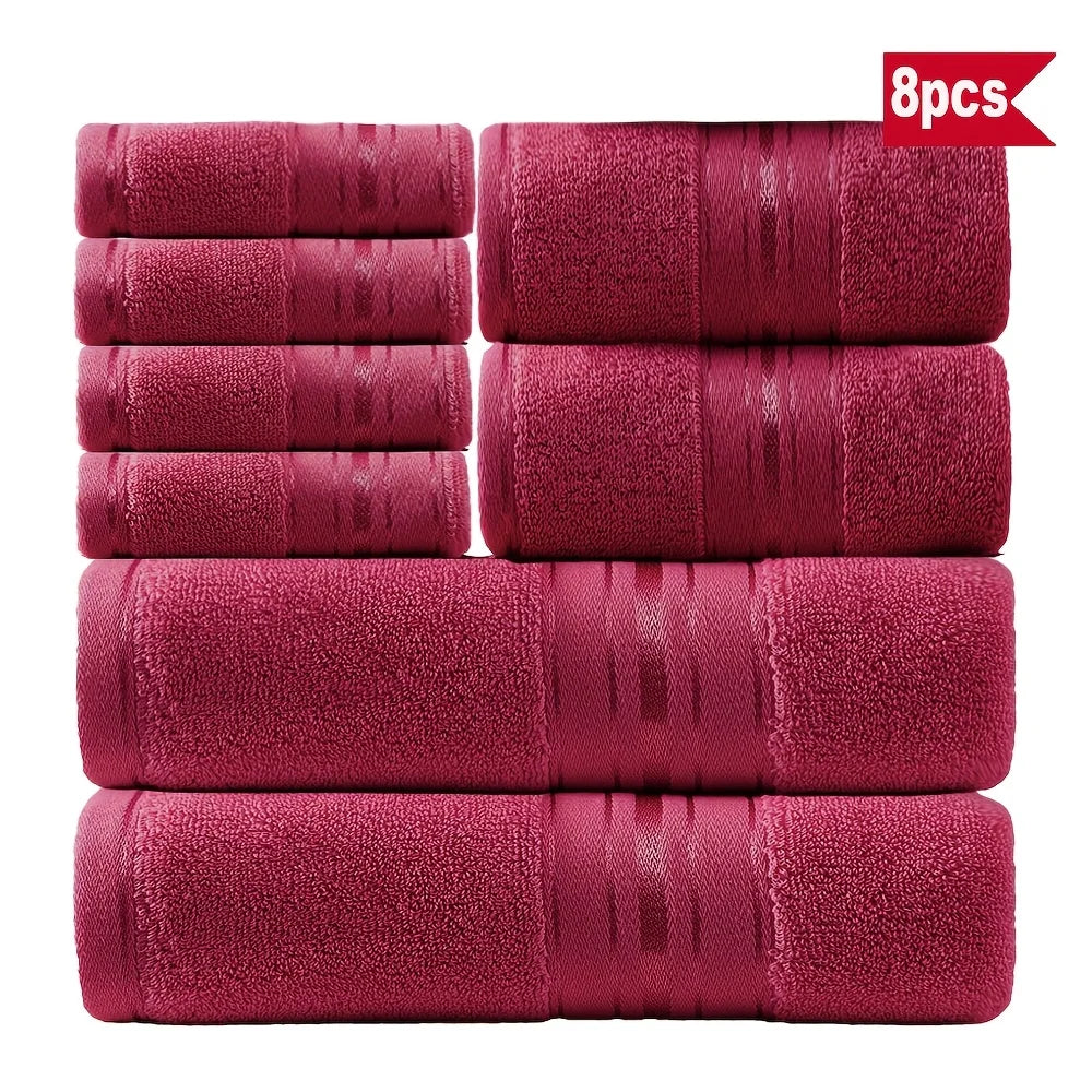 100 Cotton Towel Set 8 Pieces For Bathroom And Spa