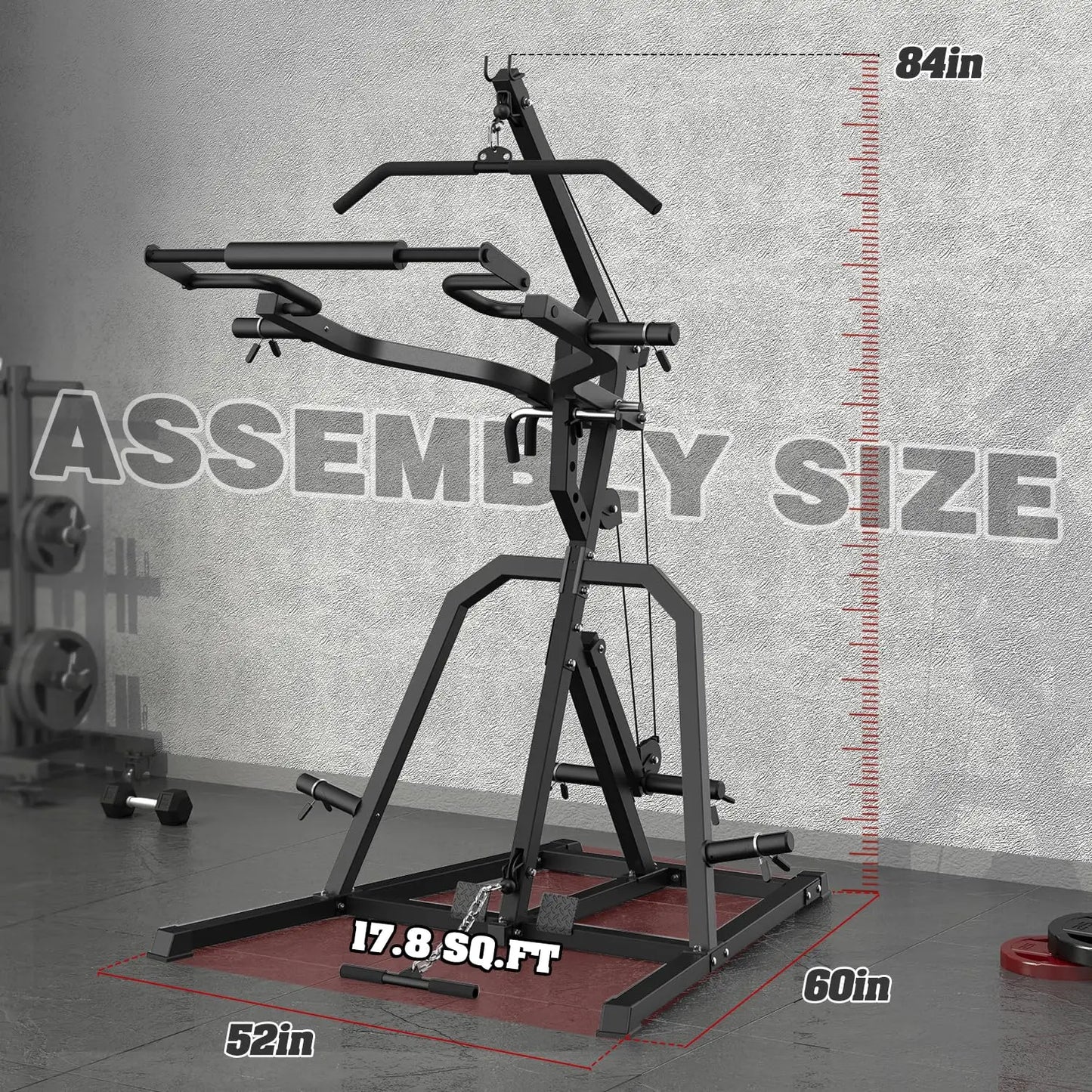 Leverage Gym Power Rack Squat Rack Lever Gym with LAT Low Row System Home Gym System Workout Station 2:1 Ratio, Customized