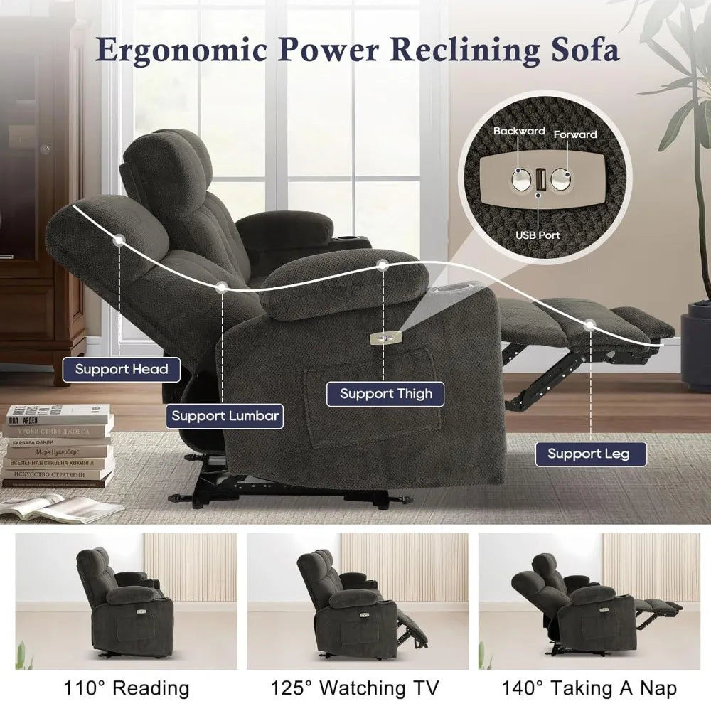 Guangbai Power Reclining Sofa With Heat Massage US