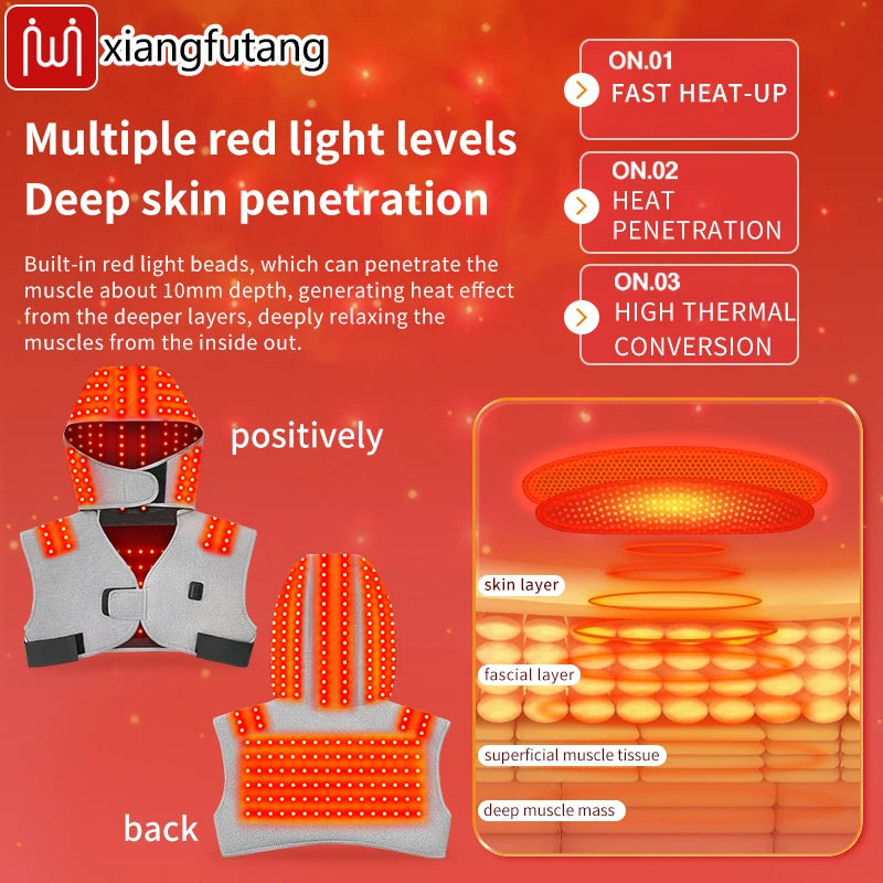 Choice Red Light 660nm Heated Vest And Massage Shawl For Joint Relief