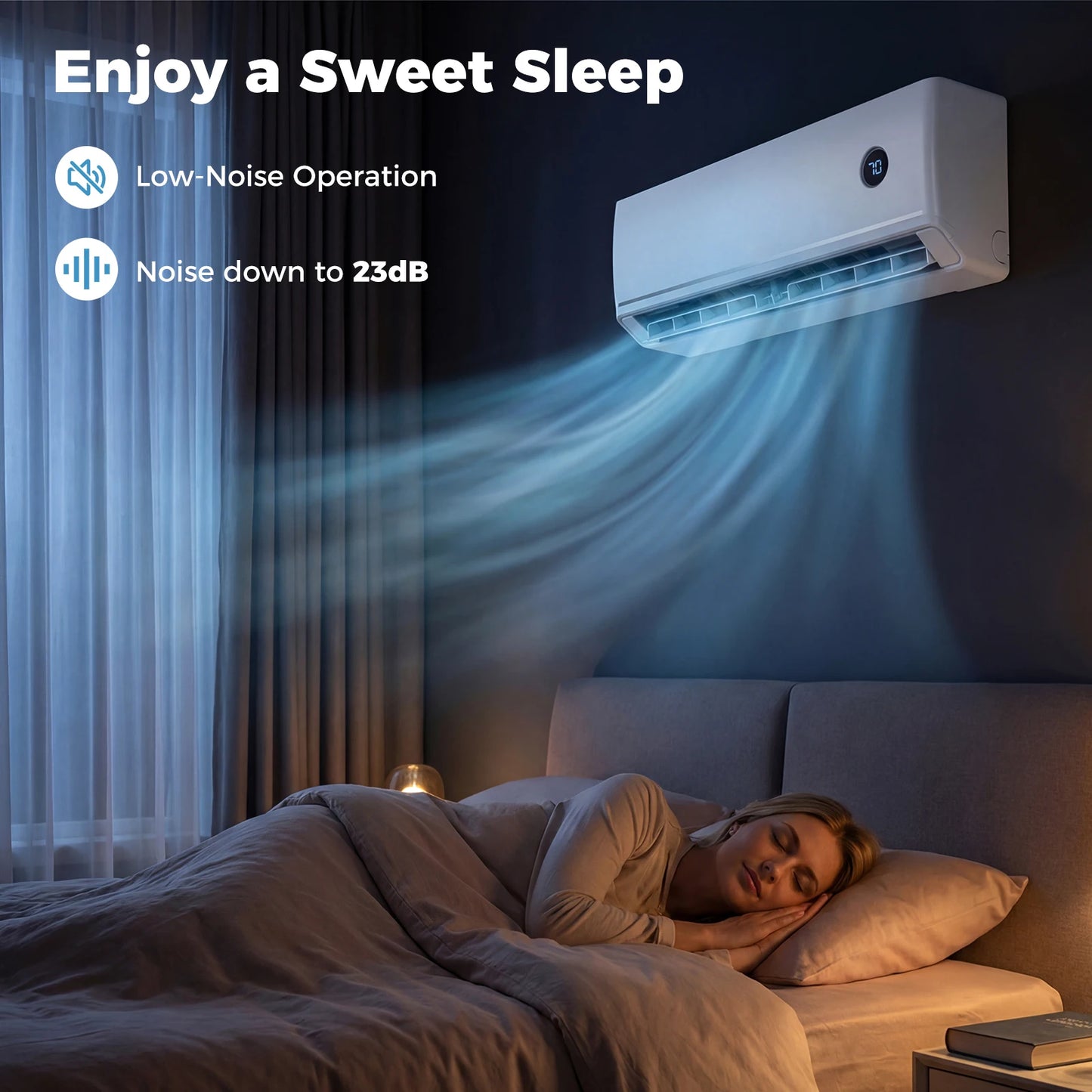 18000 BTU Mini Split Air Conditioner & Heater, 208/ 230V 18. 1 SEER2 Wifi Enabled