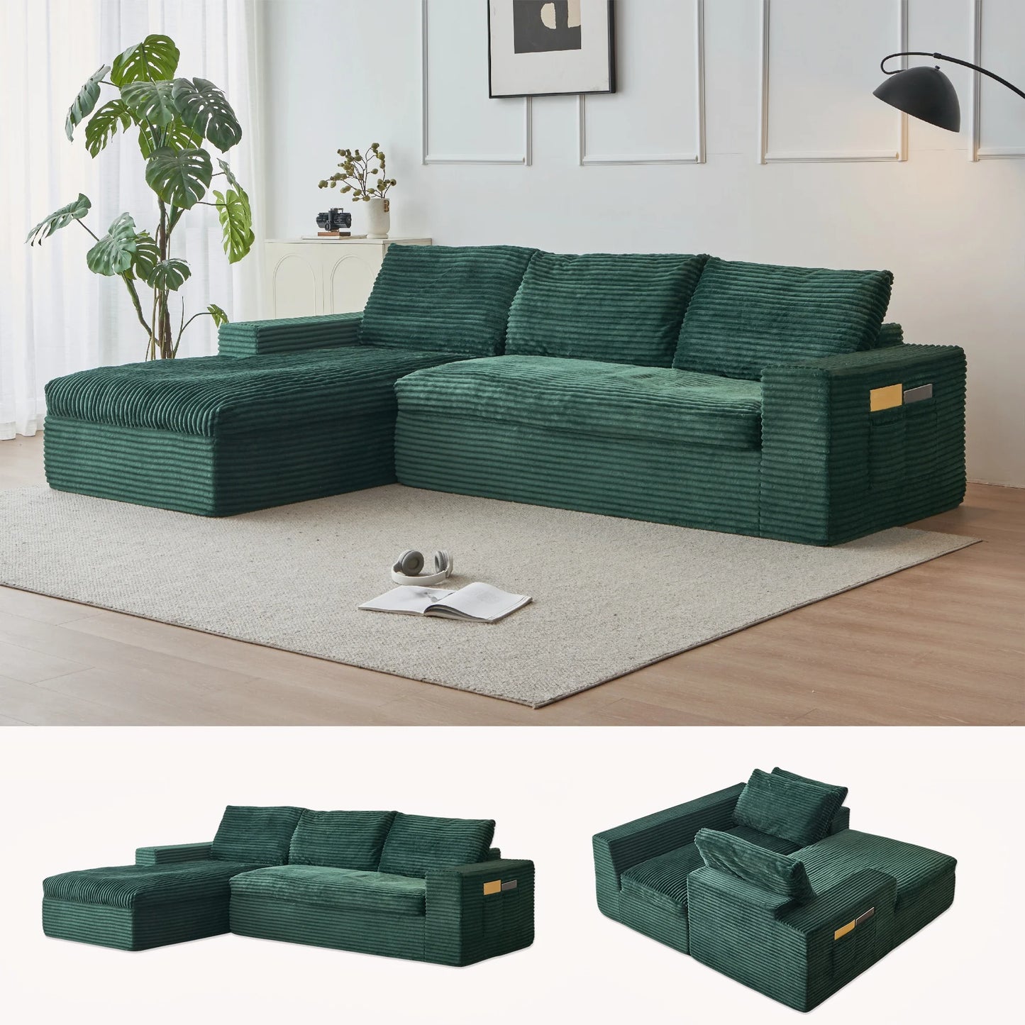 Yeflixvrau Modular Sectional Sofa With Chaise Deep Seat