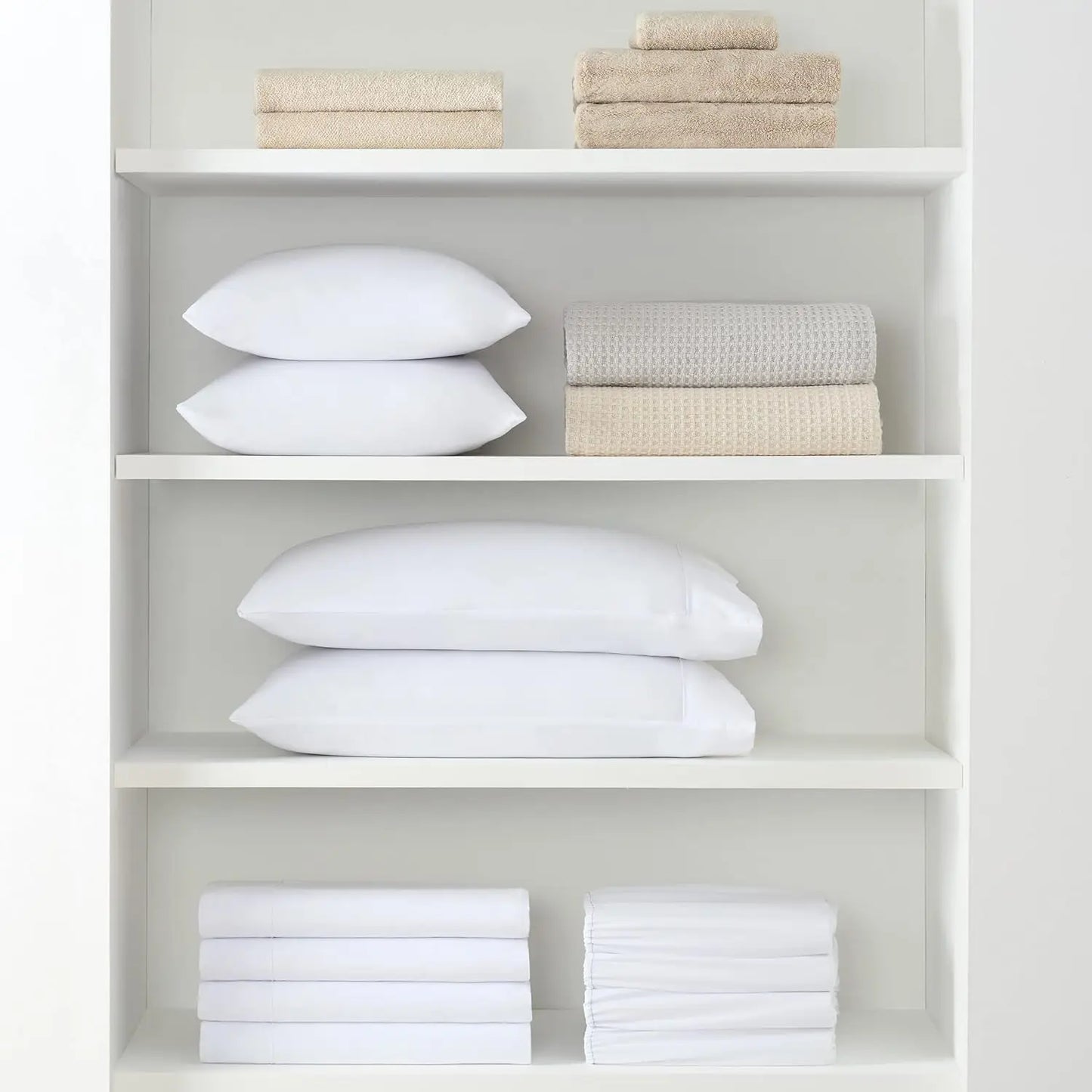 Arkwright Bulk Queen Fitted Bed Sheets - Case of 24 - Soft Cotton Blend 200 Thread Count Bottom Sheet only with Deep Pocket, Bed