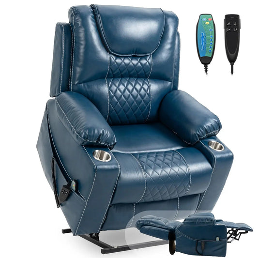 Power Lift Recliner With Dual Massage And Heat For Seniors