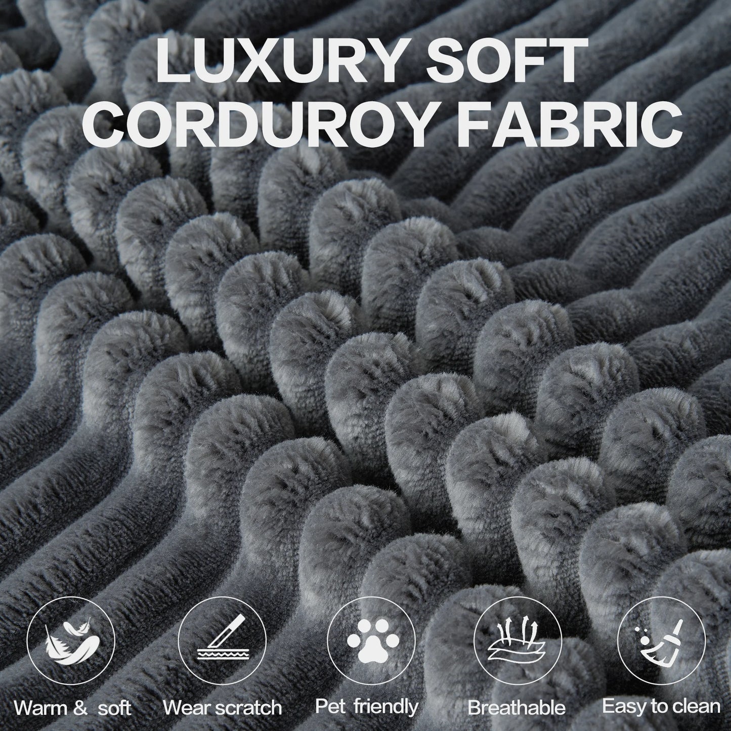 YeflixvrauCN Cloud Corduroy Modular Sectional Sofa For Living Room