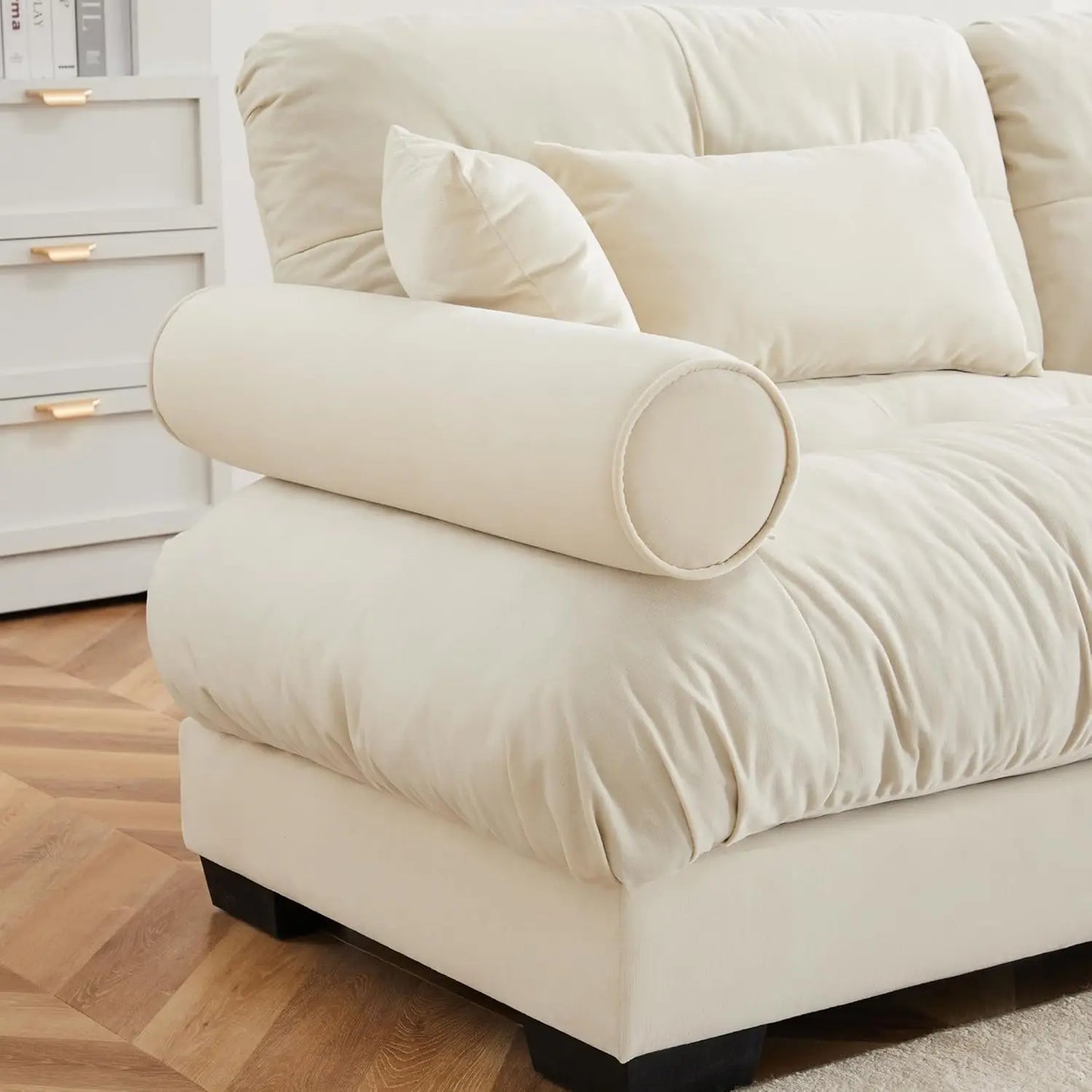 Modular Sectional Sofa L-Shaped Upholstered Couch For Living Room