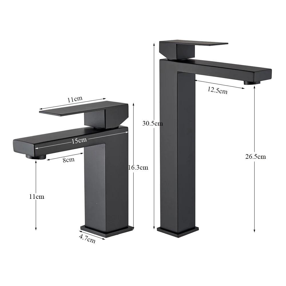 Matte Black Bathroom Basin Faucet Stainless Steel Cold Hot Mixer Deck Mounted Sink Mixer Tap Bathroom Crane Waterfall Tapware