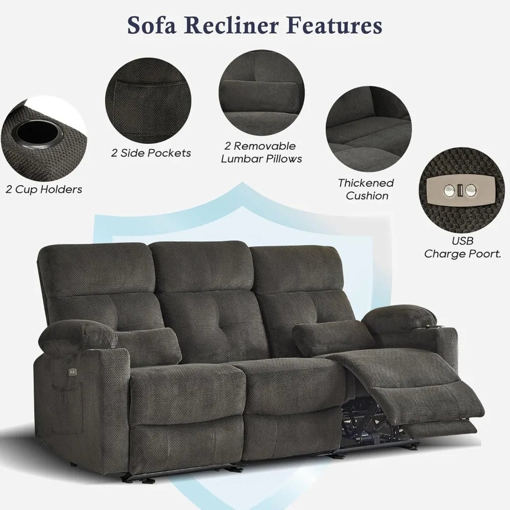 Guangbai Power Reclining Sofa With Heat Massage US