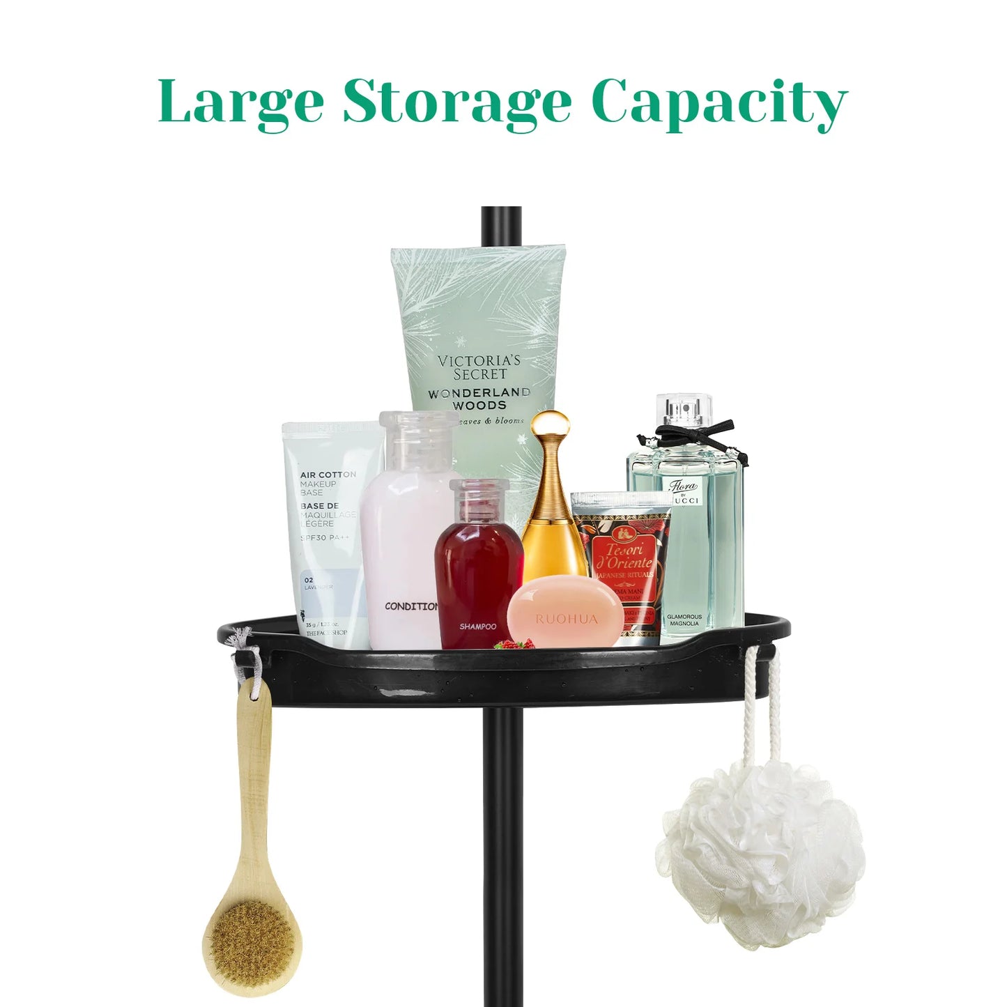 HiMISS 4 Tier Corner Shower Caddy Adjustable Tension Pole Organizer