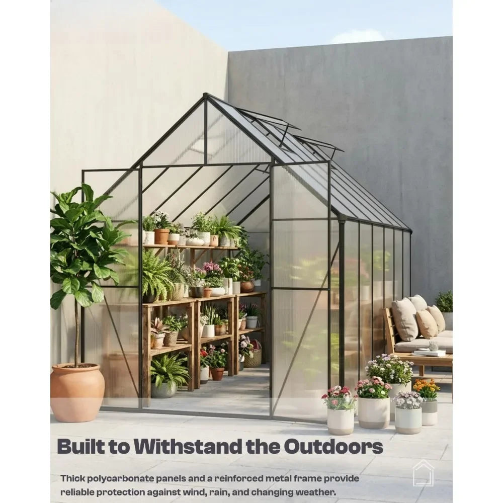 Walk In Polycarbonate Greenhouse Heavy Duty For Backyard Garden