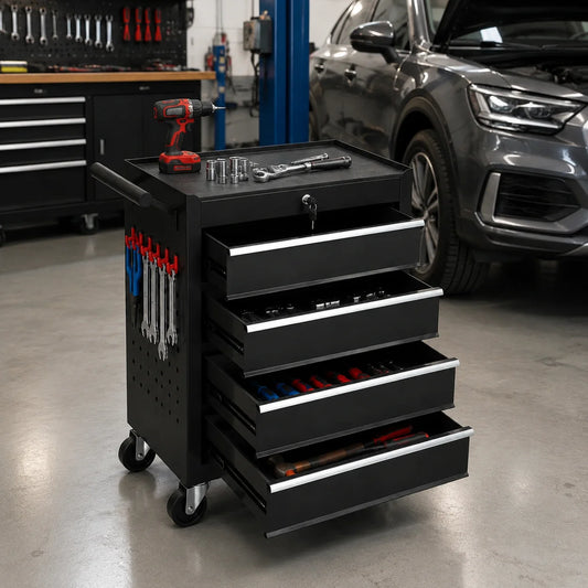 Heavy Duty Carbon Steel Rolling Tool Chest With Wheels Garage