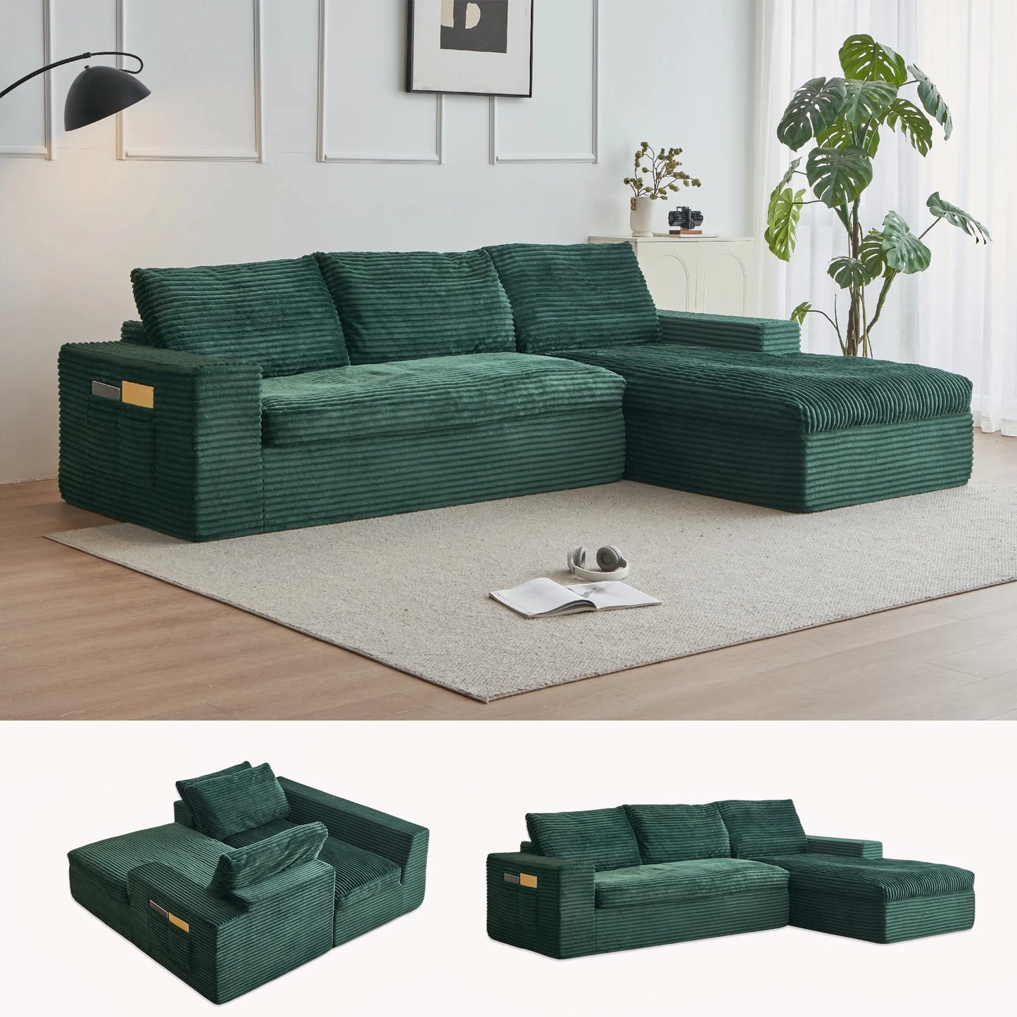 Yeflixvrau Modular Sectional Sofa With Chaise Deep Seat