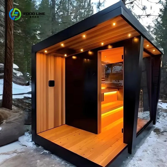 Outdoor Cedar Hemlock Wood Sauna Room With Steam Electric Heating