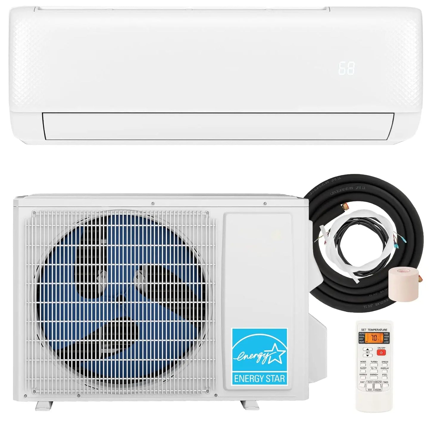 Mini Split Air Conditioner, 18000BTU 21SEER2 Mini Split AC/Heating System, Ductless Air Conditioner & Heater with, Customized