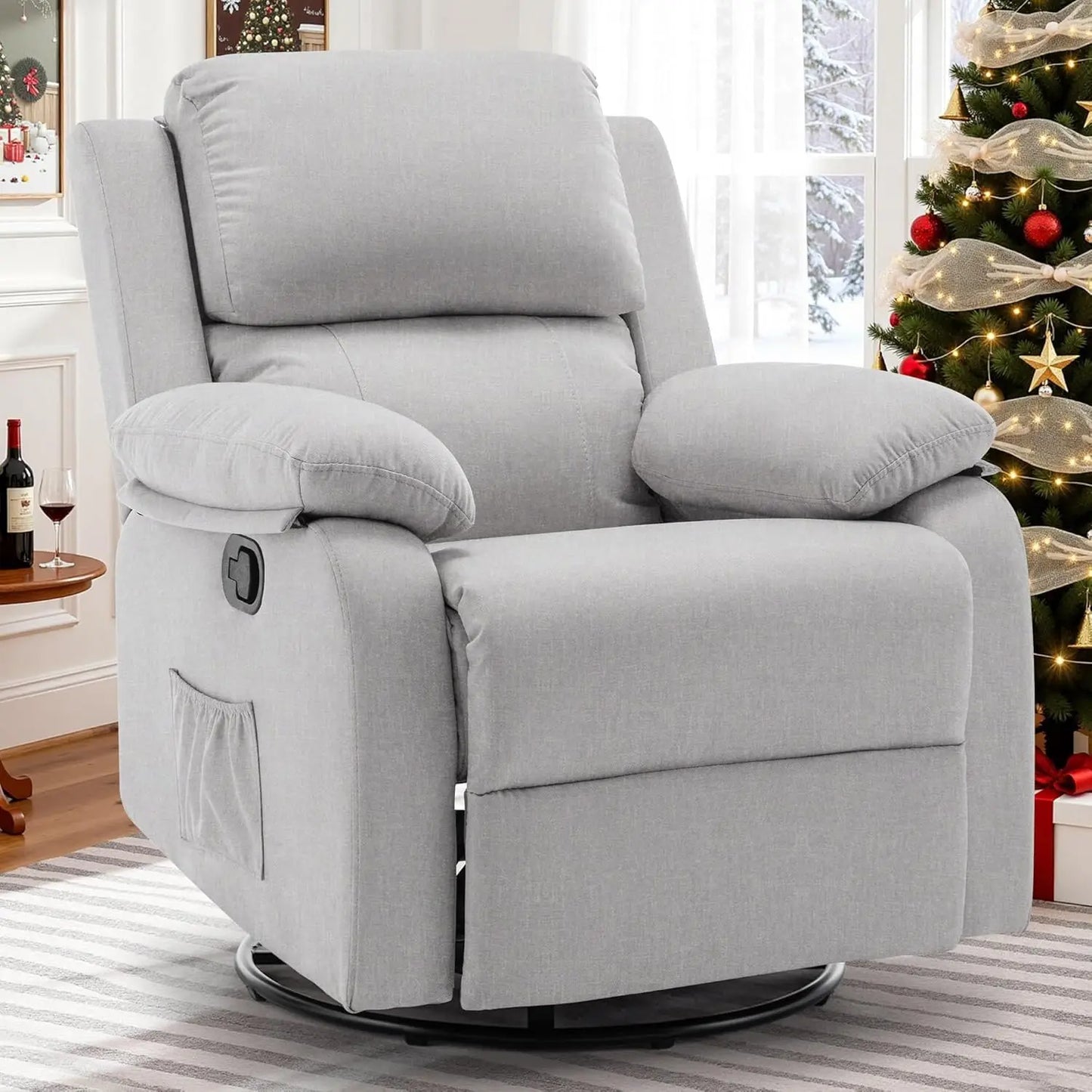 Recliner Chair, 360 Swivel Rocker Chair for Adults, Small Rocking Recliner Chair for Small Spaces, Upholstered, Customized