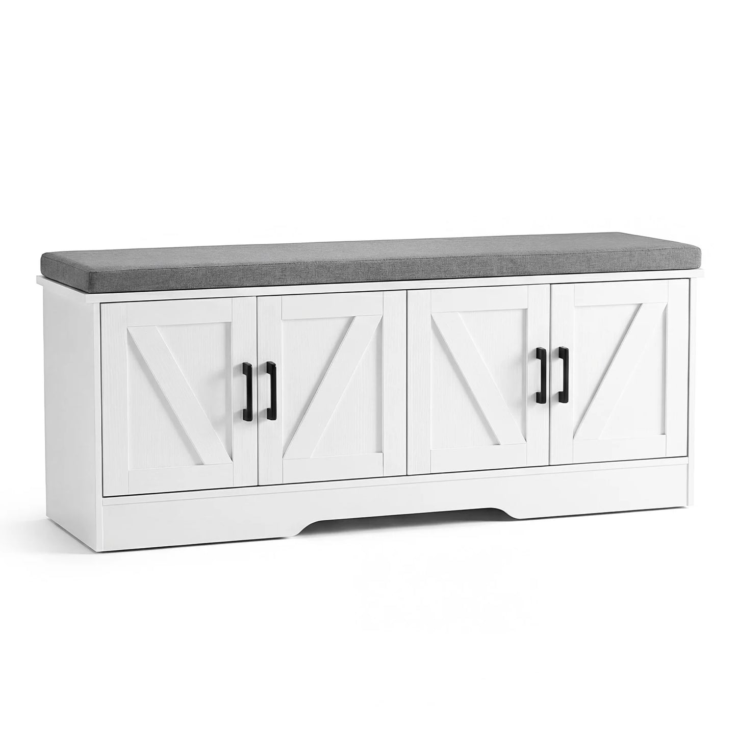 JHK Padded Storage Shoe Bench With Two Doors