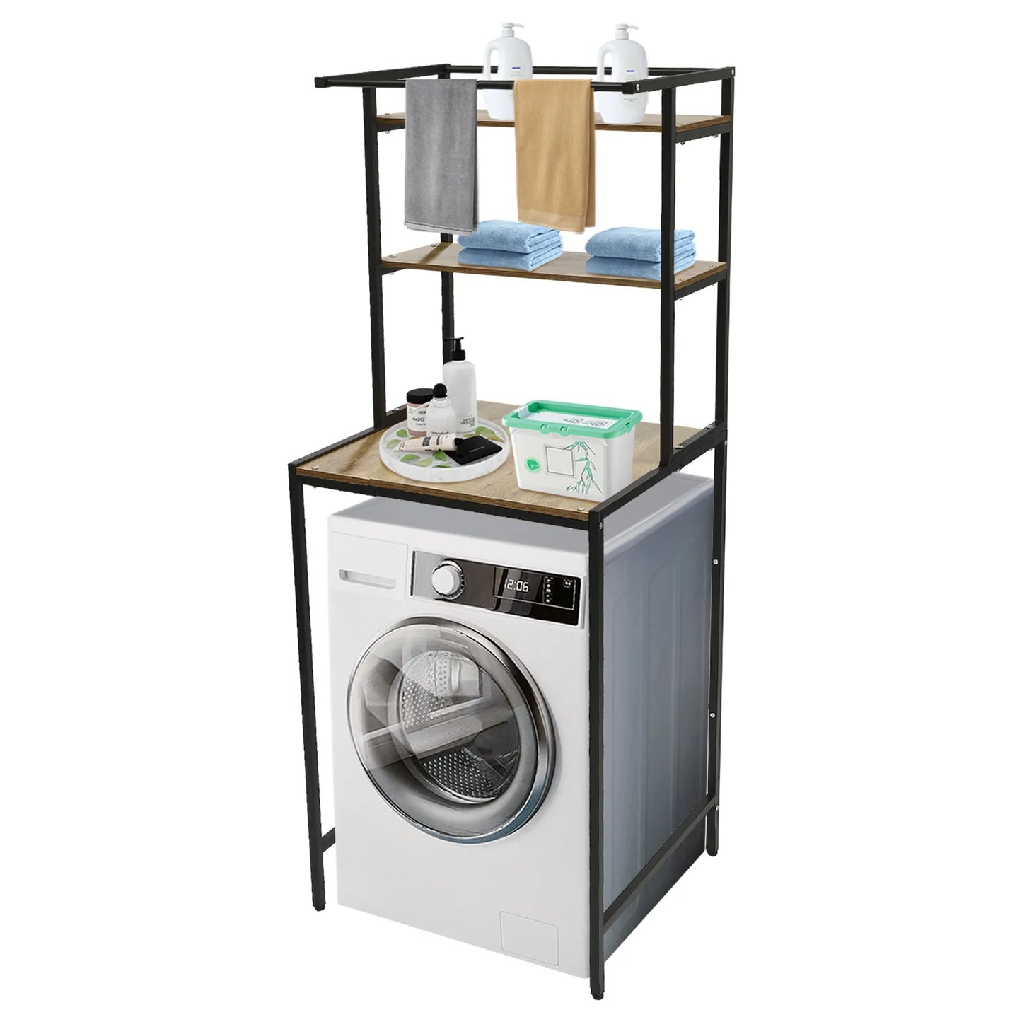 Floorstanding Over The Washer and Dryer Shelf 3 Tiers Laundry Storage Shelf Washing Machine Shelves for Laundry Room Bathroom