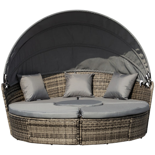 Outsunny Outdoor Convertible Daybed 4 Piece Patio Set