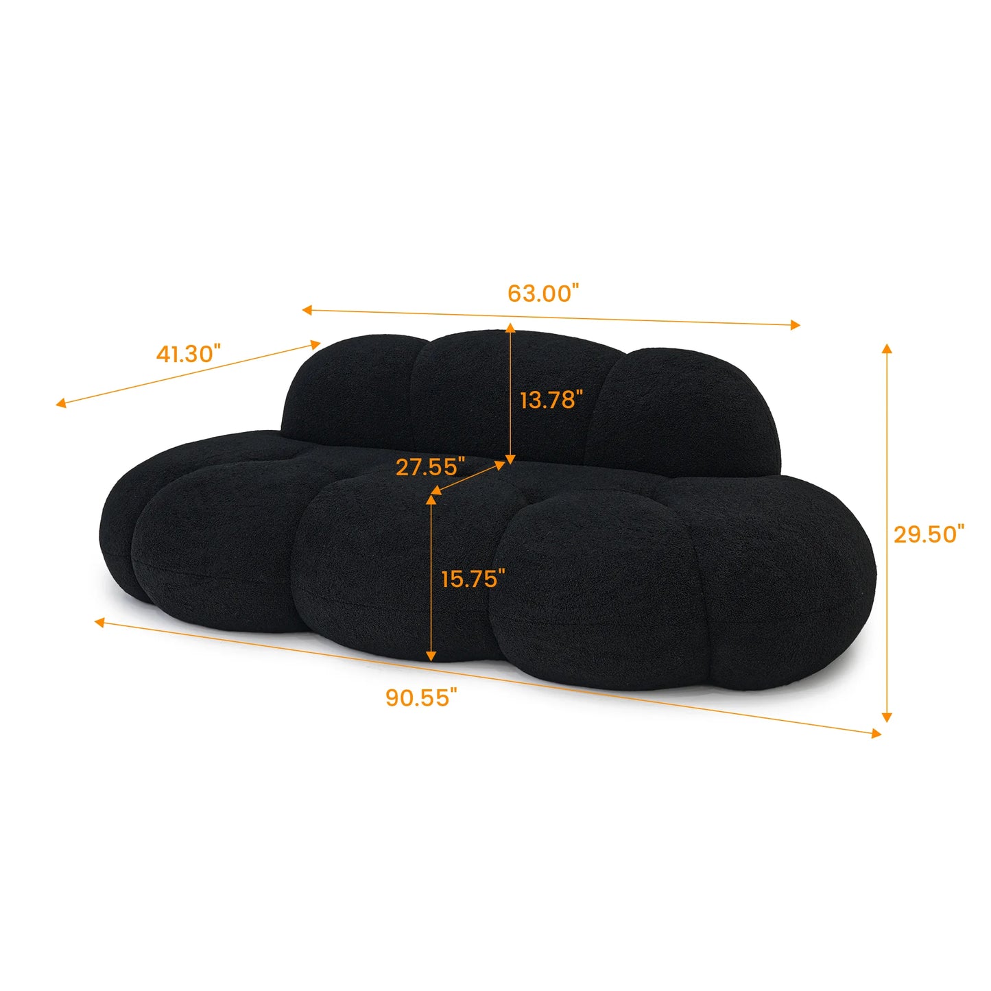 Sdorens Modern Cloud Shaped Couches for Living Room Comfy Upholstered Cloud Shaped Leisure Sofa Couch for Bedroom Apartment