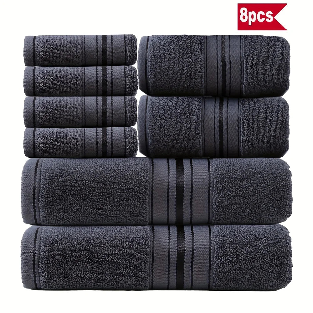 100 Cotton Towel Set 8 Pieces For Bathroom And Spa