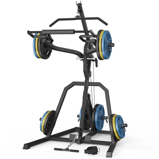 Leverage Gym Power Rack Squat Rack Lever Gym with LAT Low Row System Home Gym System Workout Station 2:1 Ratio, Customized