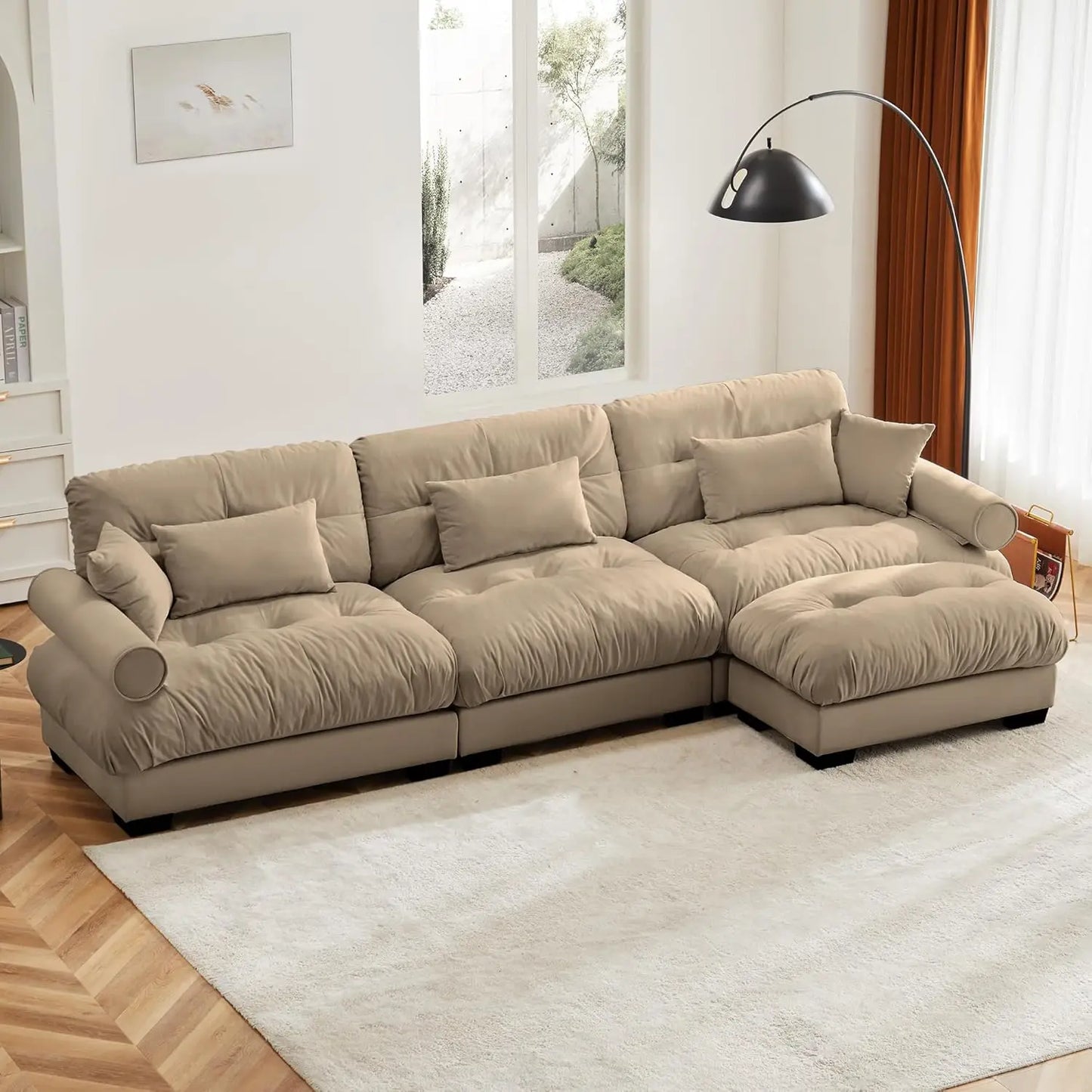 Modular Sectional Sofa L-Shaped Upholstered Couch For Living Room
