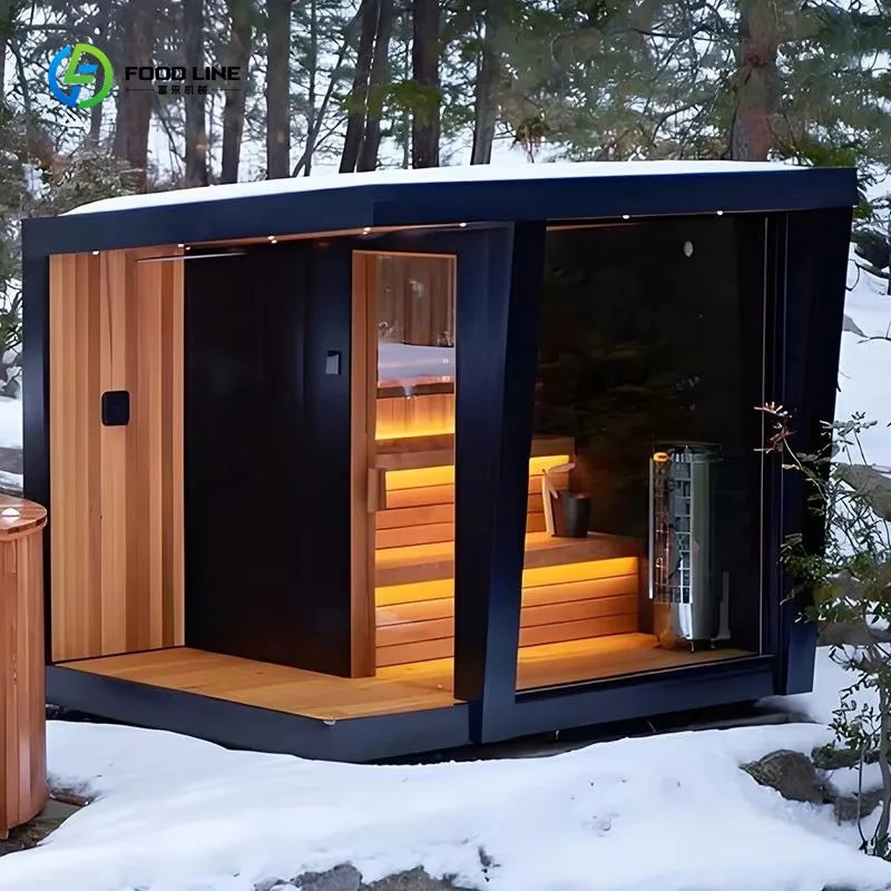Foodline Outdoor Cedar Hemlock Sauna Room With Electric Steam Heating